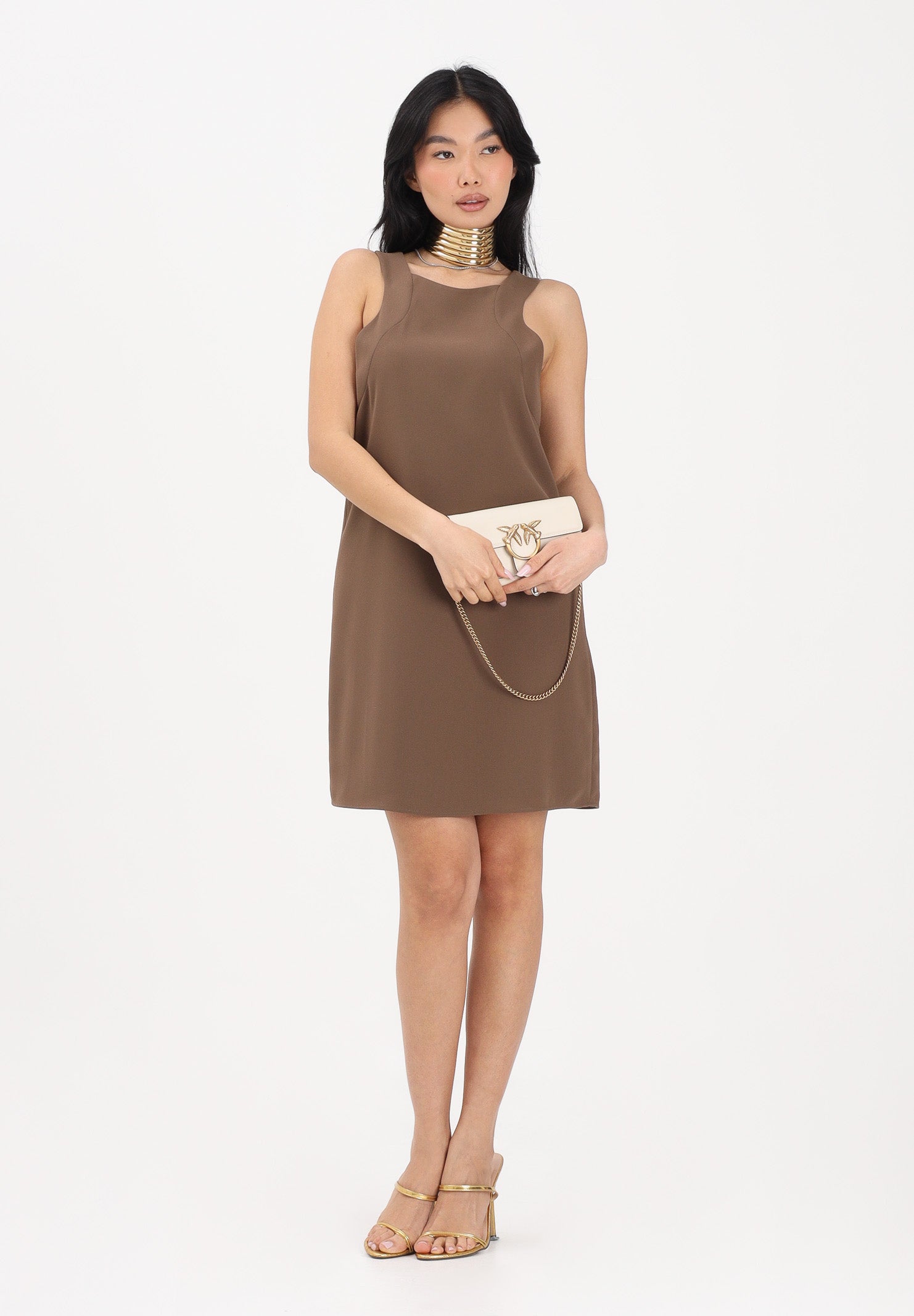 ARMANI EXCHANGE Abito corto marrone da donna XW002304AF21529 U6136 ARMANI EXCHANGE