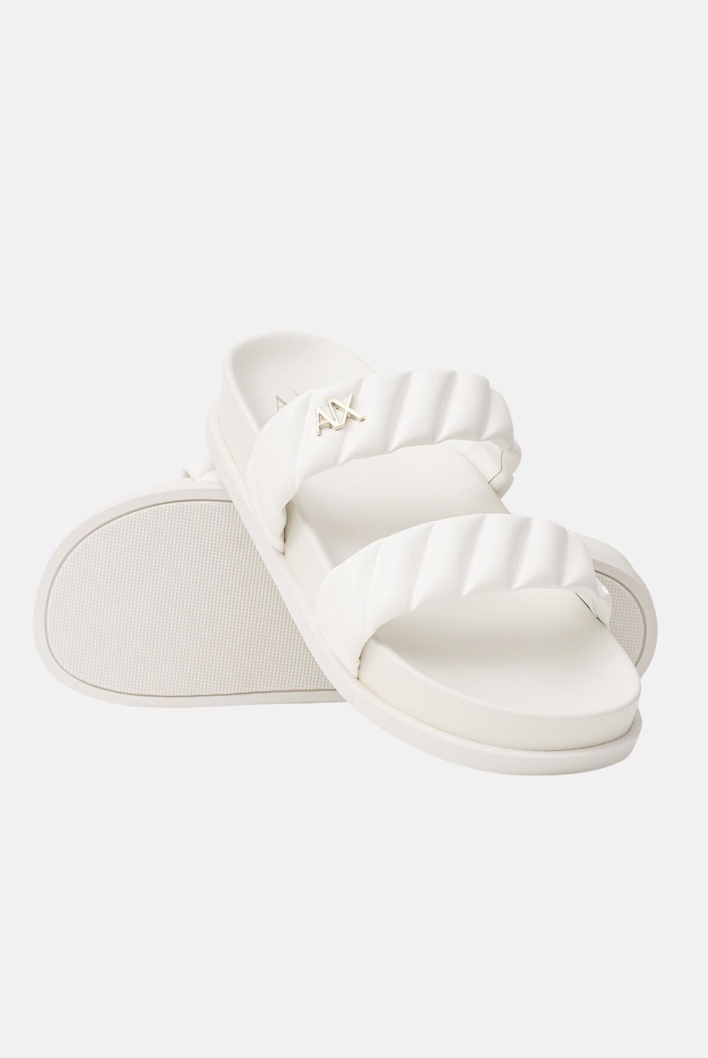ARMANI EXCHANGE Ciabatte bianco panna da donna con logo XW002574AF22799 U0011 ARMANI EXCHANGE