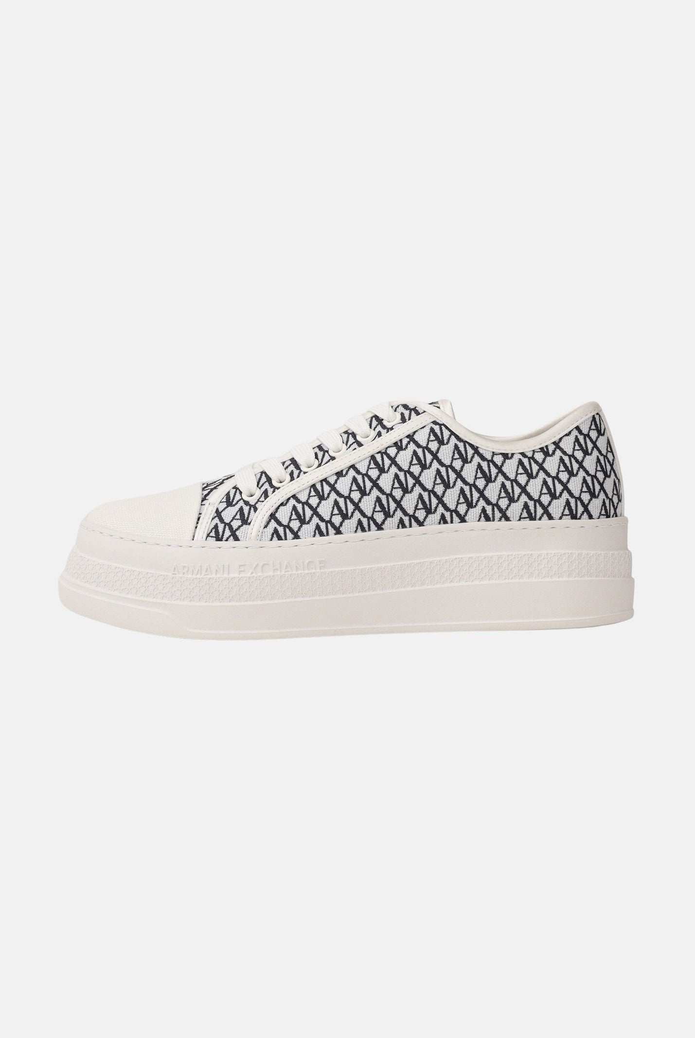 ARMANI EXCHANGE Sneakers panna e blu da donna con motivo all-over A|X XW002786AF23055 MZ266 ARMANI EXCHANGE