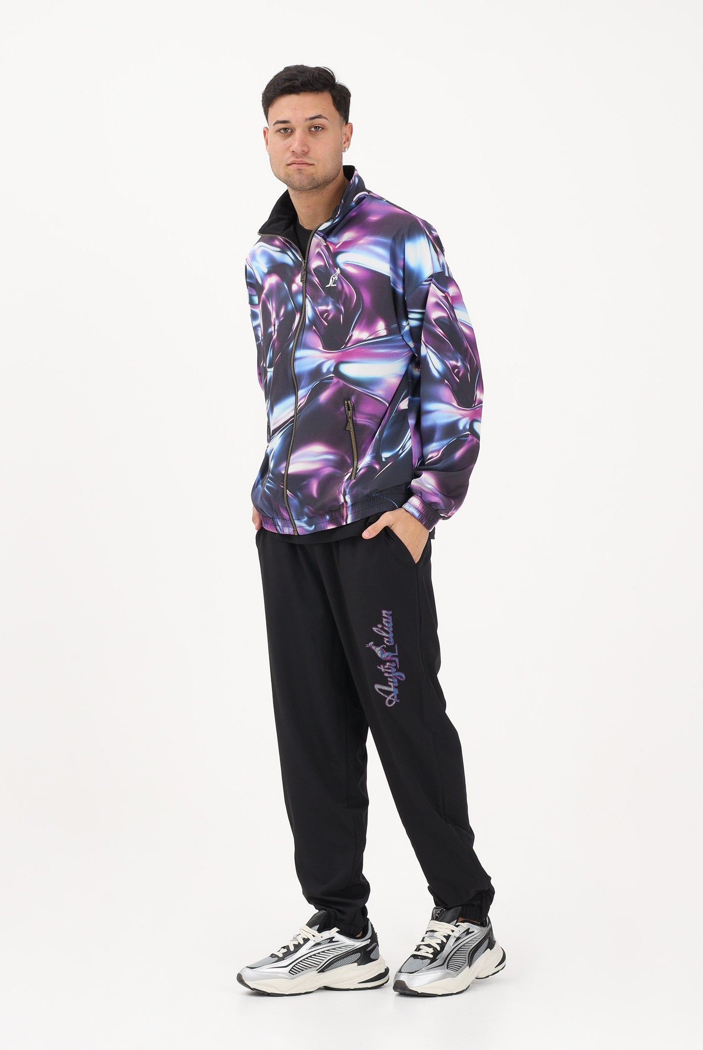 AUSTRALIAN Pantalone sportivo METALIQ LOGO nero da uomo ARUPA0025 003 AUSTRALIAN