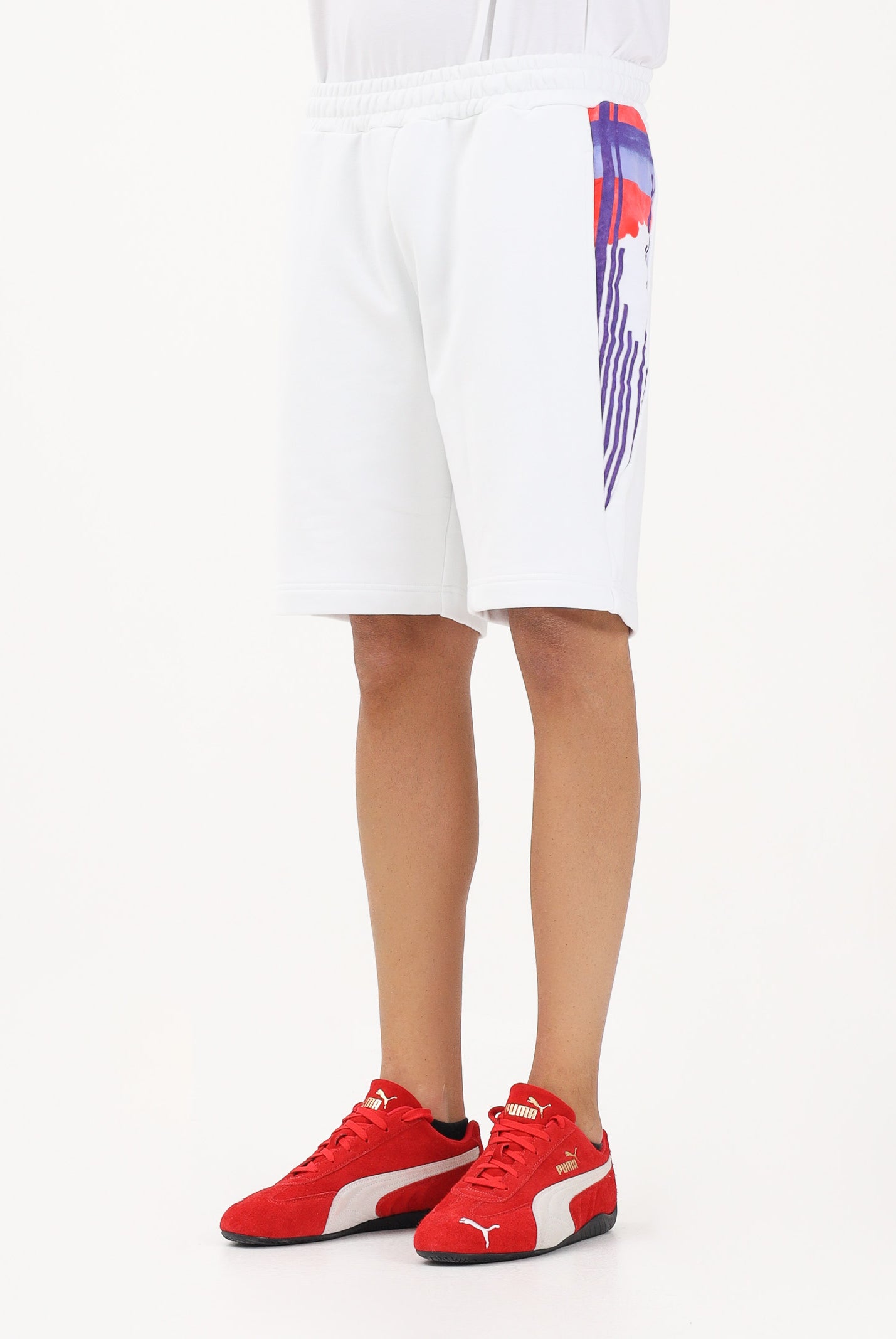 AUSTRALIAN Shorts sportivo bianco da uomo con inserti decorativi ARUSH0013GORA01 002 AUSTRALIAN