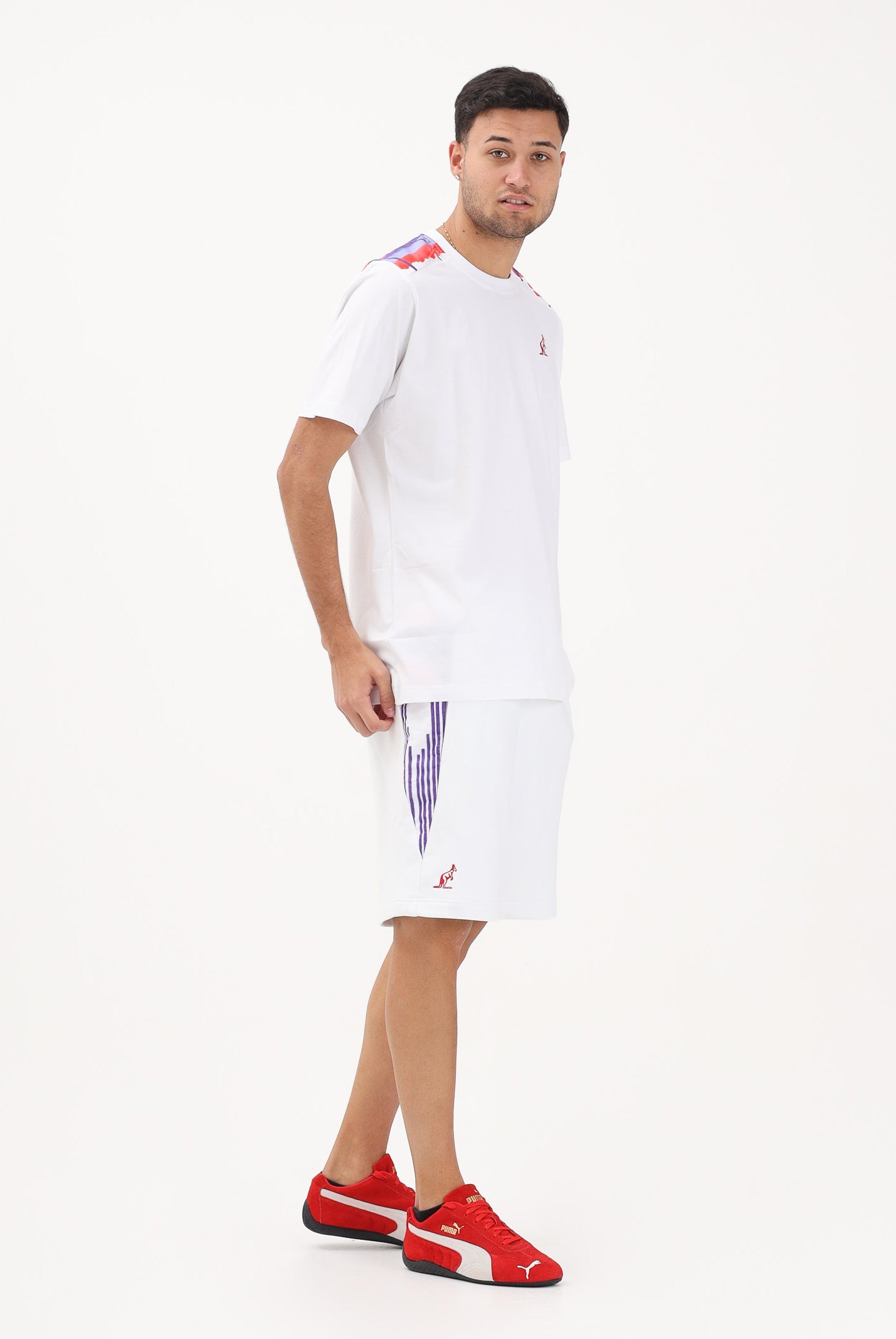 AUSTRALIAN Shorts sportivo bianco da uomo con inserti decorativi ARUSH0013GORA01 002 AUSTRALIAN