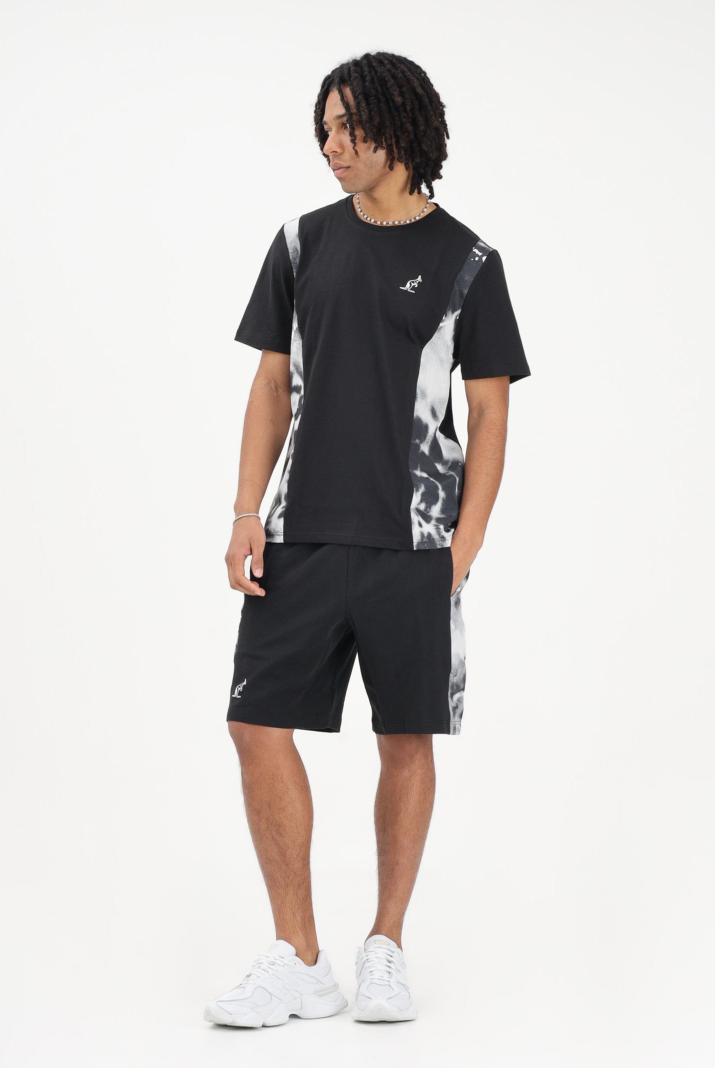 AUSTRALIAN Shorts sportivo nero da uomo con inserto stampato SPUSH0015836 003 AUSTRALIAN