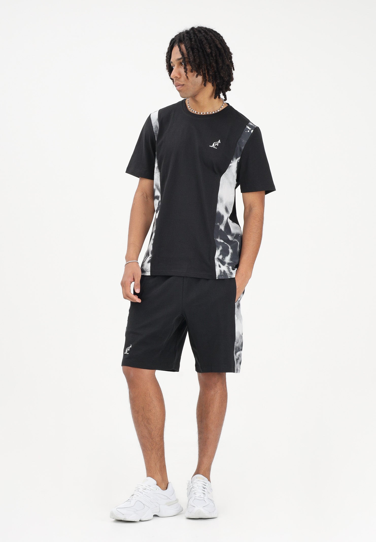 AUSTRALIAN Shorts sportivo nero da uomo con inserto stampato SPUSH0015836 003 AUSTRALIAN