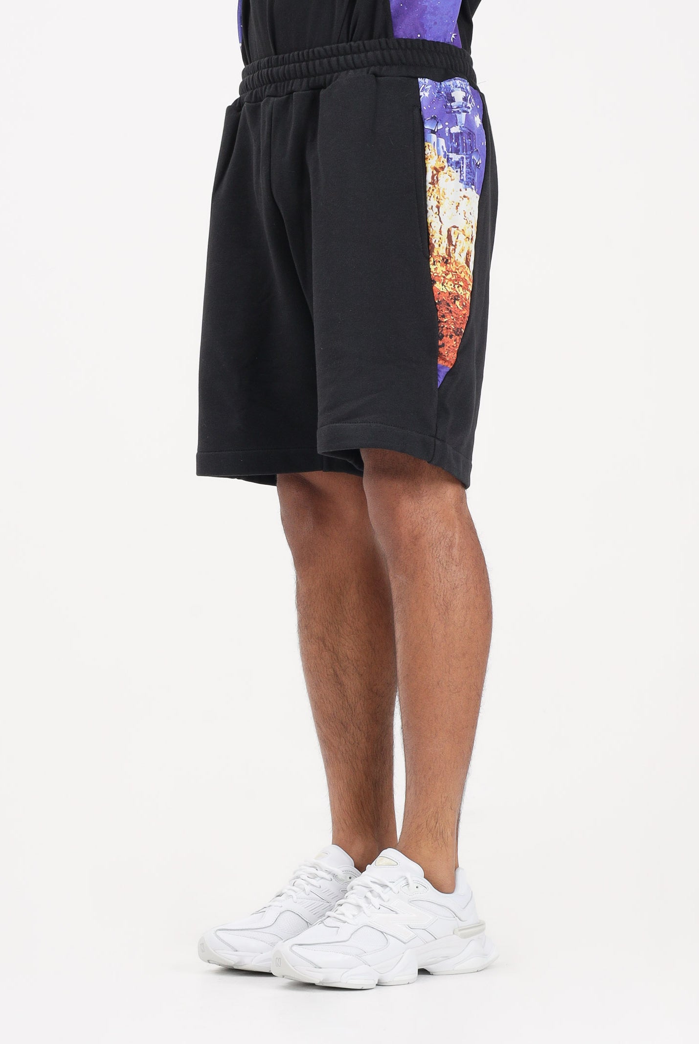 AUSTRALIAN Shorts sportivo nero da uomo con inserti stampati SPUSH0016877 003 AUSTRALIAN