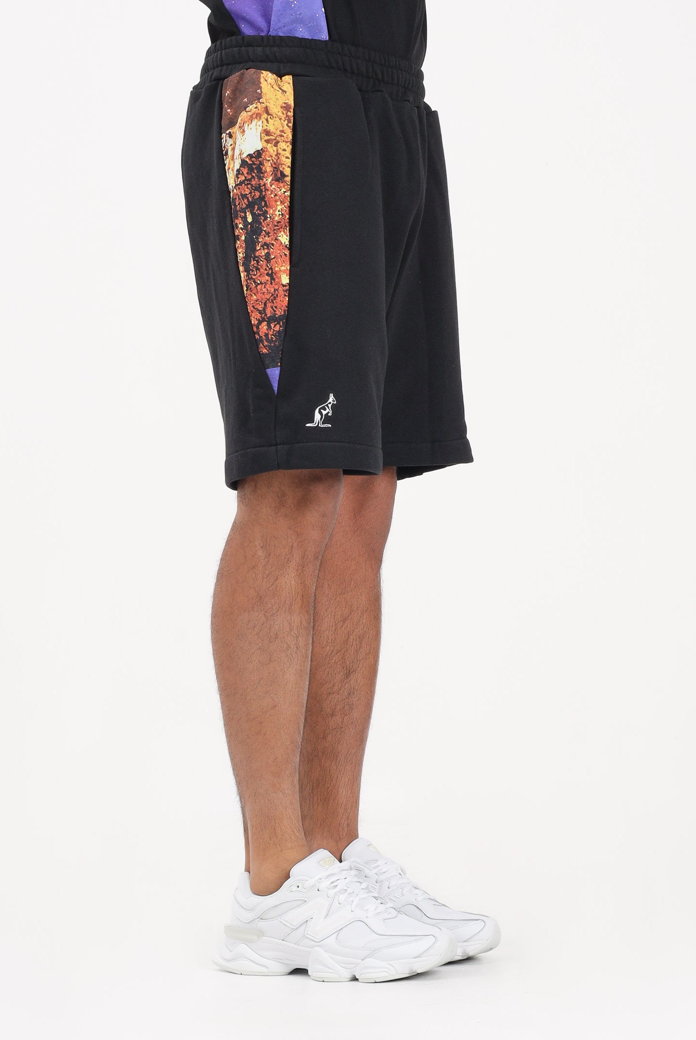 AUSTRALIAN Shorts sportivo nero da uomo con inserti stampati SPUSH0016877 003 AUSTRALIAN
