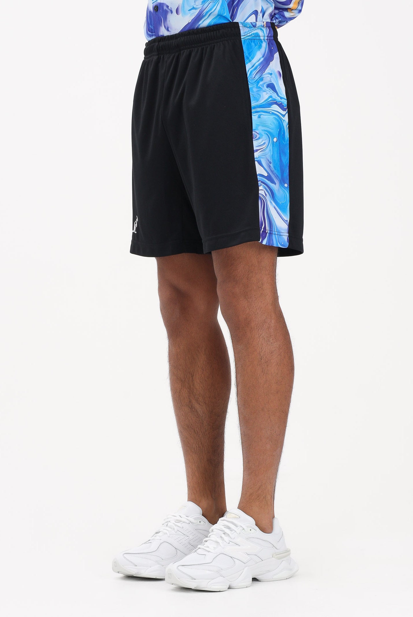 AUSTRALIAN Shorts sportivo nero da uomo con inserti laterali stampati SPUSH0019831 002 AUSTRALIAN