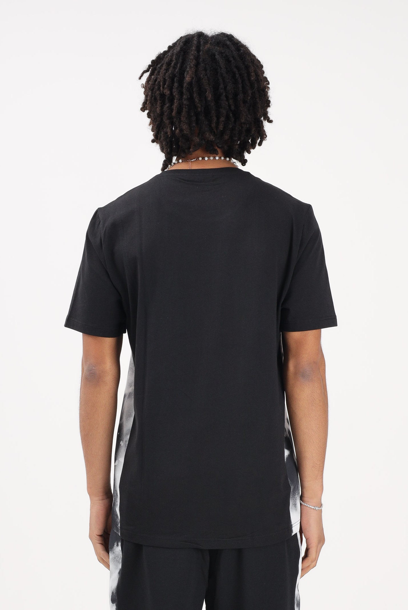 AUSTRALIAN T-shirt a manica corta nera da uomo con inserti laterali con stampa effetto tie-dye SPUTS0021836 003 AUSTRALIAN