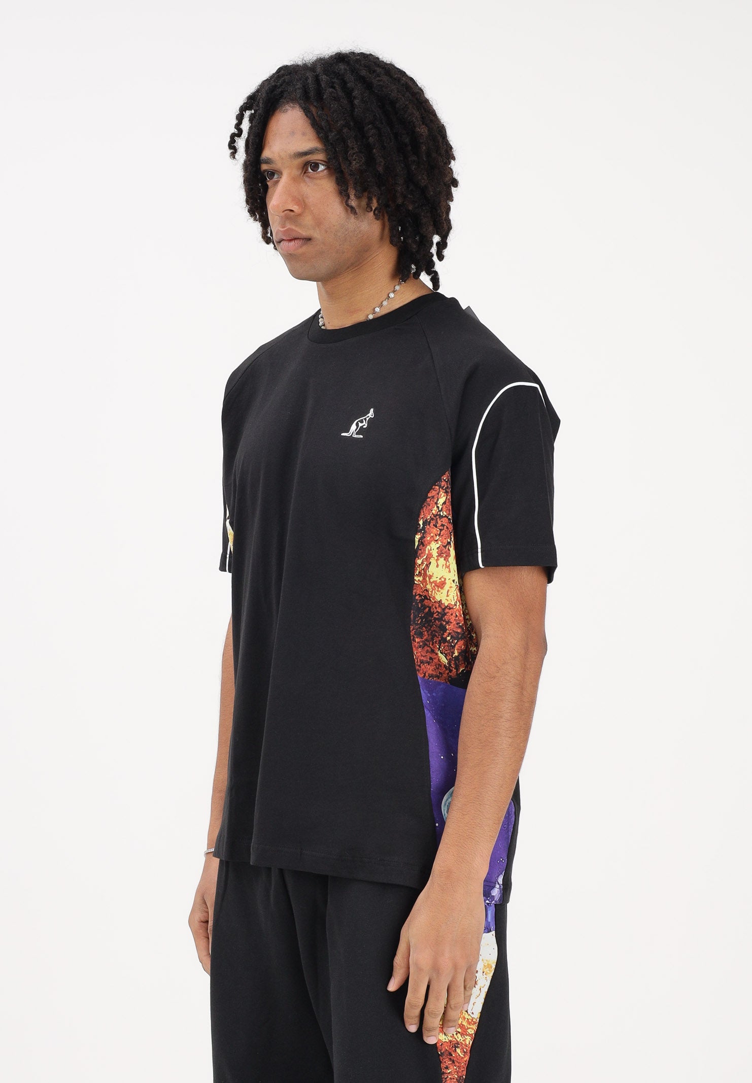 AUSTRALIAN T-shirt a manica corta nera da uomo con inserti stampati SPUTS0022877 003 AUSTRALIAN