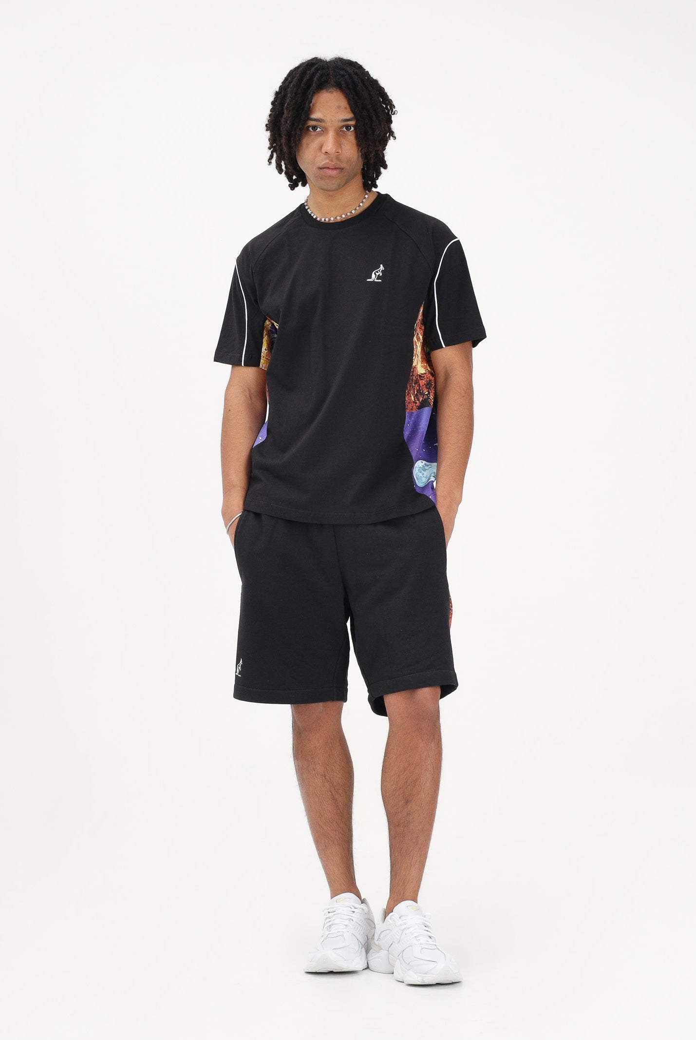 AUSTRALIAN T-shirt a manica corta nera da uomo con inserti stampati SPUTS0022877 003 AUSTRALIAN