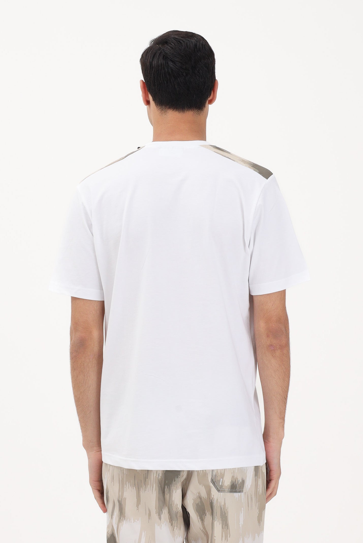 AUSTRALIAN T-shirt a manica corta bianca da uomo arricchita da inserti fantasia sulle spalle SWUTS0078 002 AUSTRALIAN