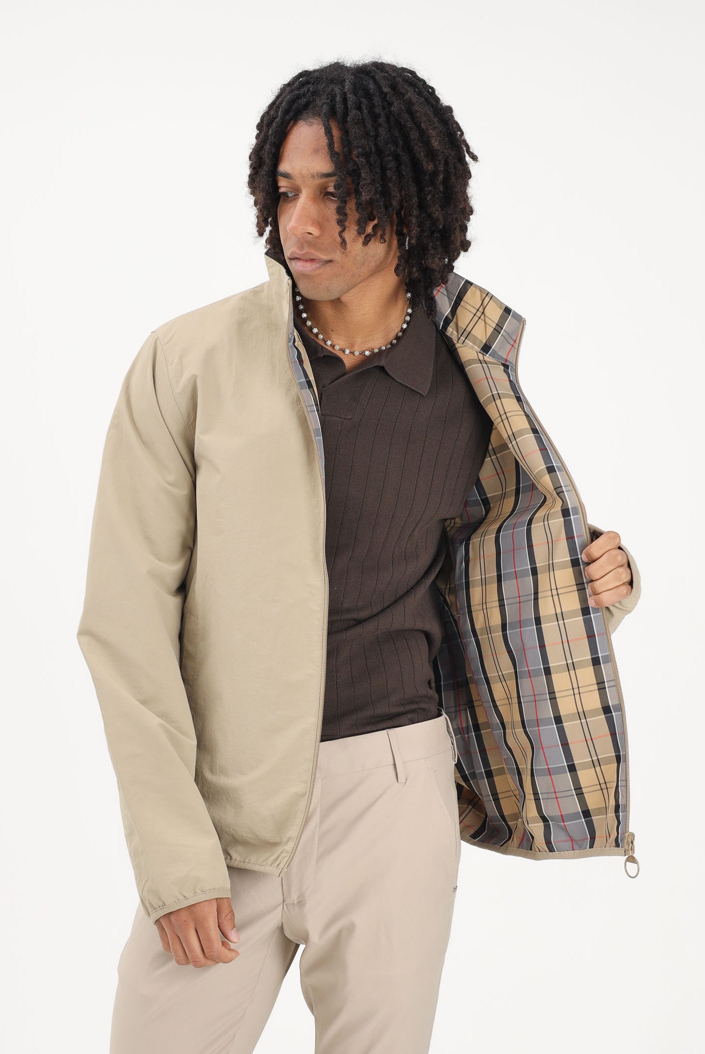 BARBOUR Giacca a vento reversibile Korbel beige da uomo 261-MSP0188 ST71 BARBOUR
