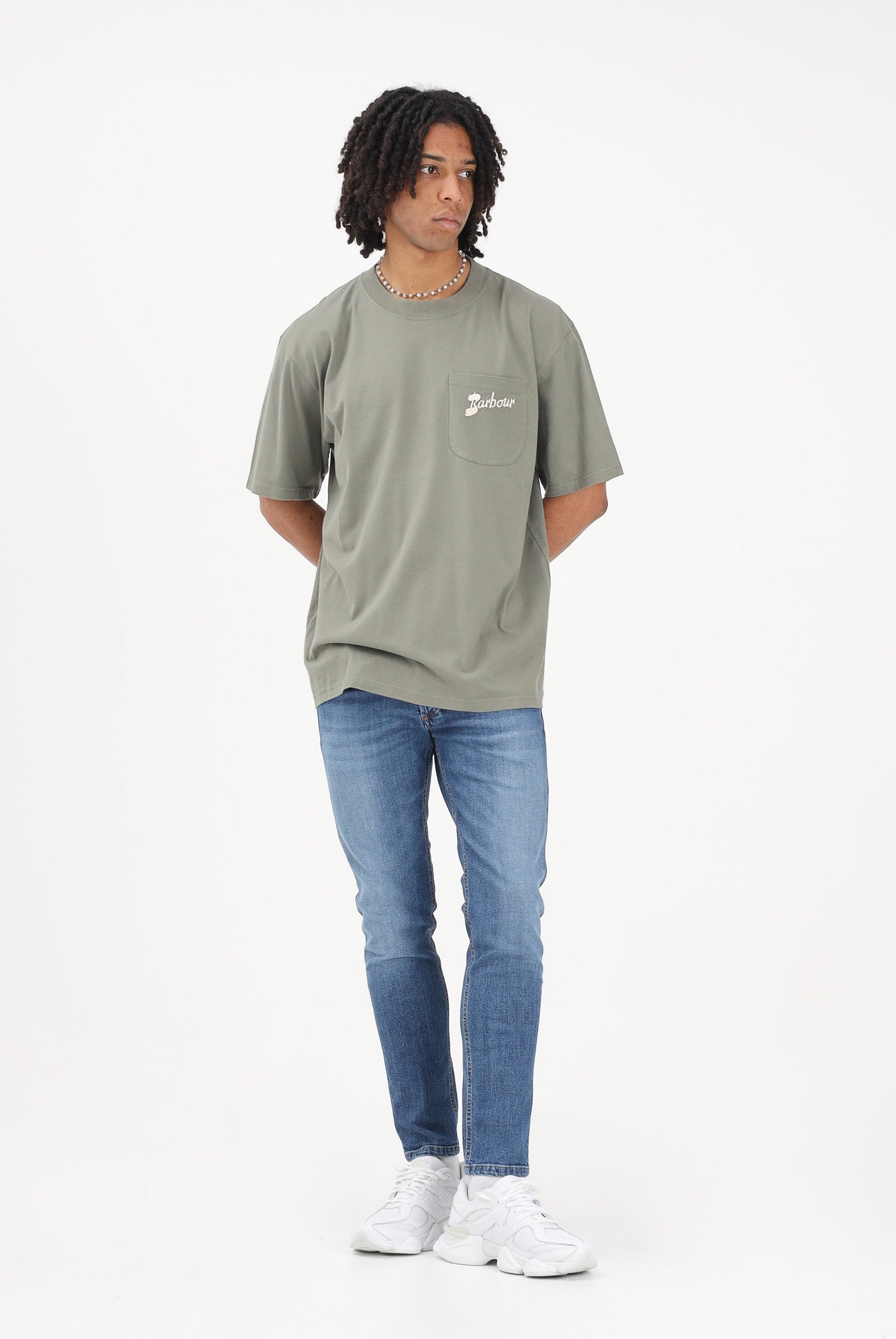 BARBOUR T-shirt a manica corta Links verde militare da uomo 261-MTS1556 GN68 BARBOUR