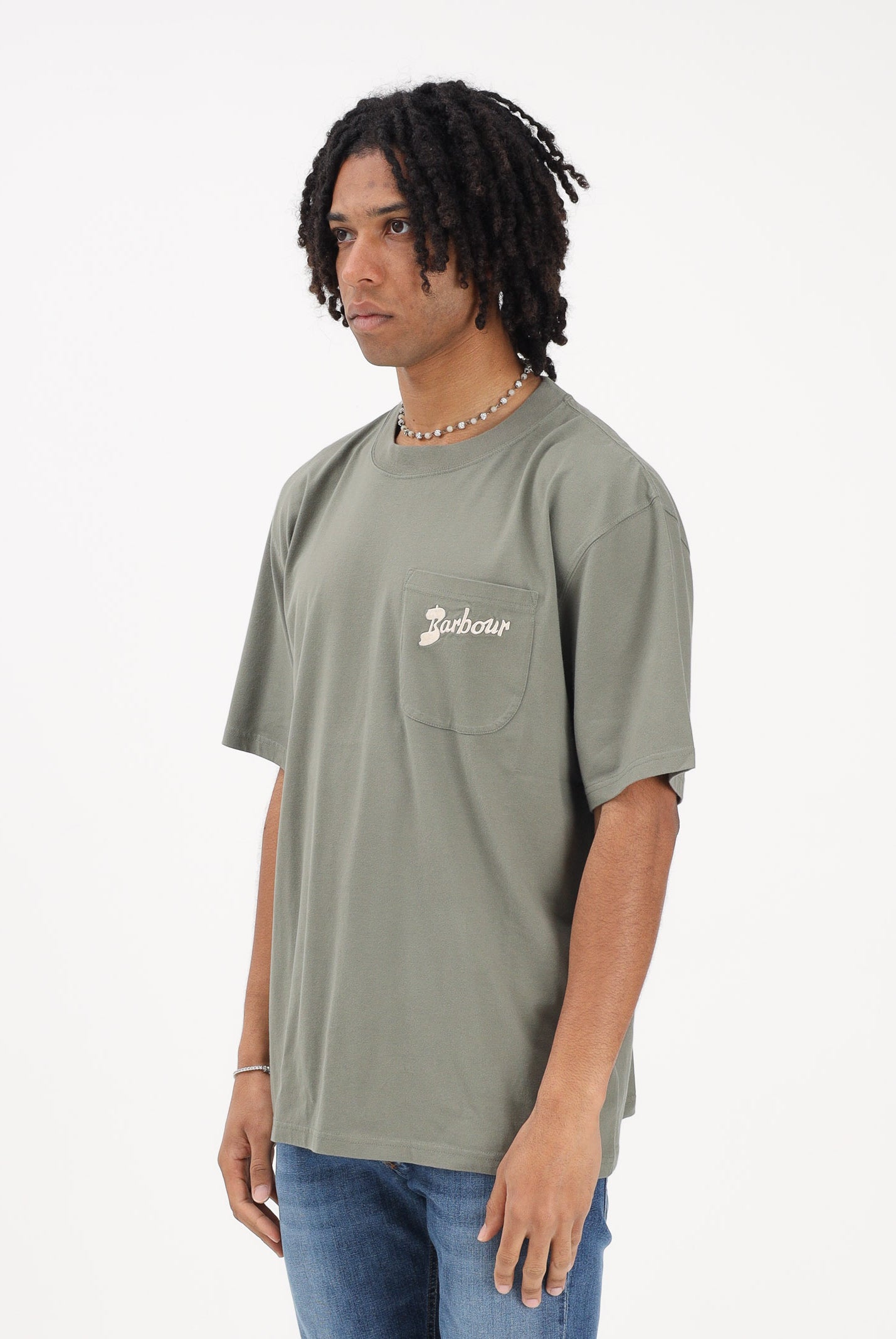 BARBOUR T-shirt a manica corta Links verde militare da uomo 261-MTS1556 GN68 BARBOUR