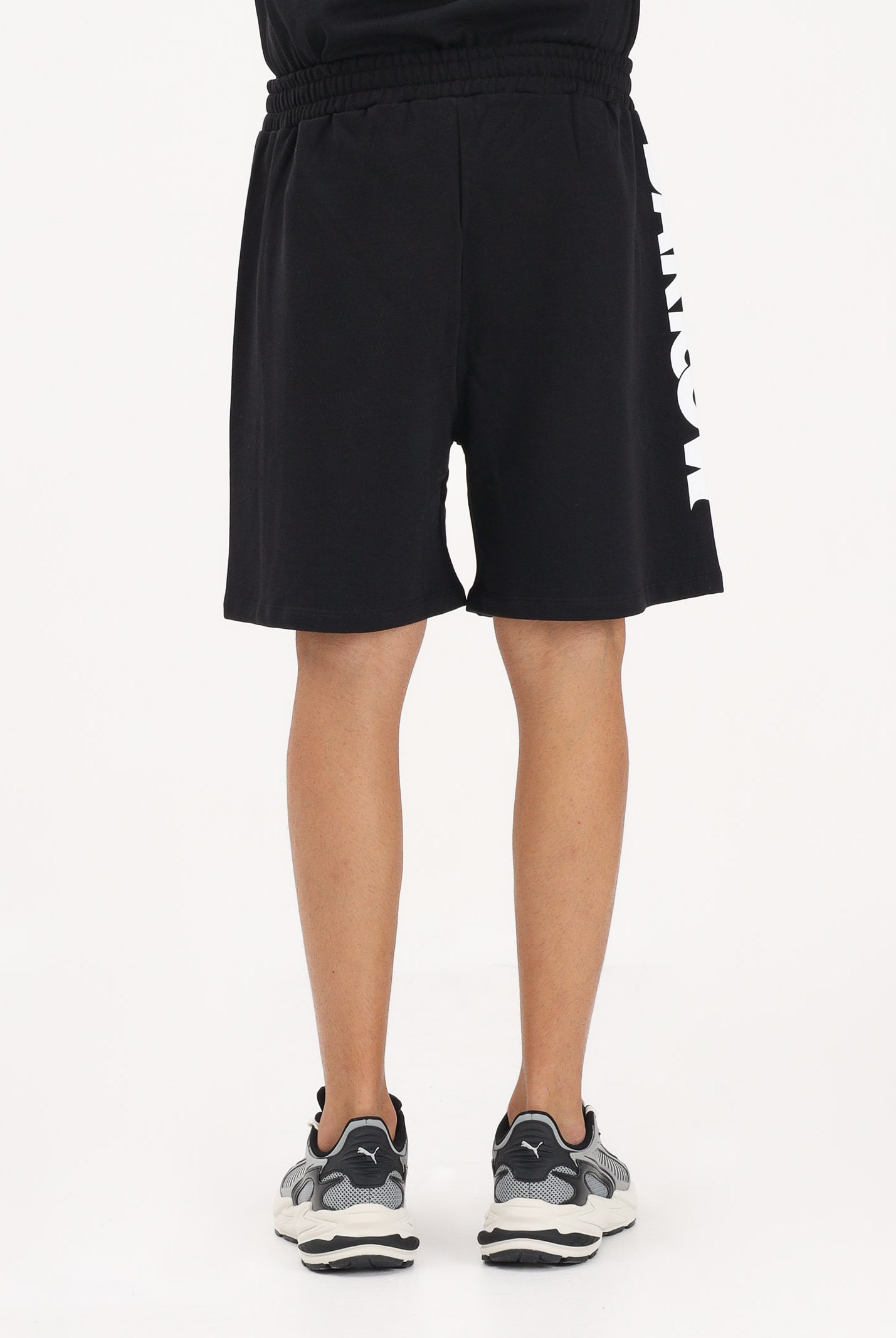BARROW Shorts sportivo nero per uomo e donna con stampa logo S6BWUABE004 11006 BARROW
