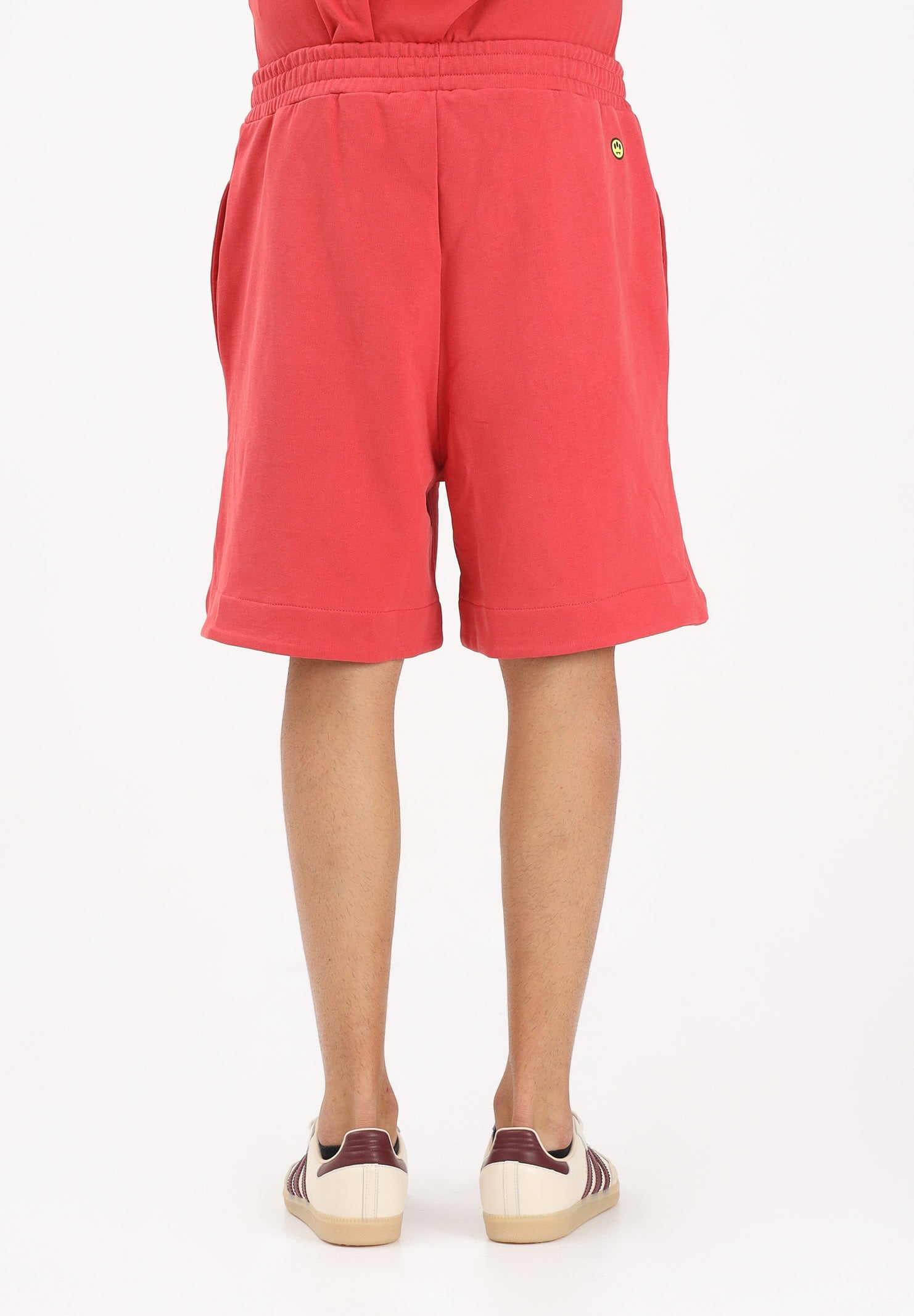 BARROW Shorts sportivo rosso corallo per uomo e donna con logo S6BWUABE009 040 BARROW