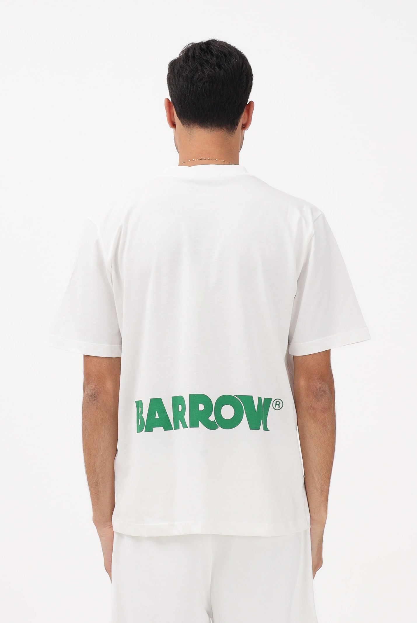 BARROW T-shirt a manica corta bianca per uomo e donna con stampa logo S6BWUATH003 412 BARROW