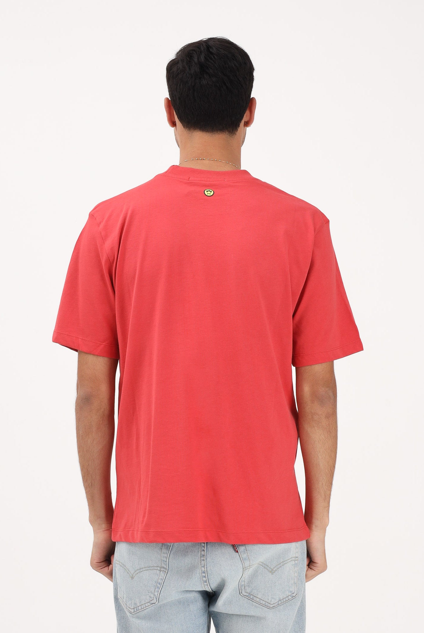 BARROW T-shirt a manica corta rosso corallo per uomo e donna con logo S6BWUATH010 040 BARROW
