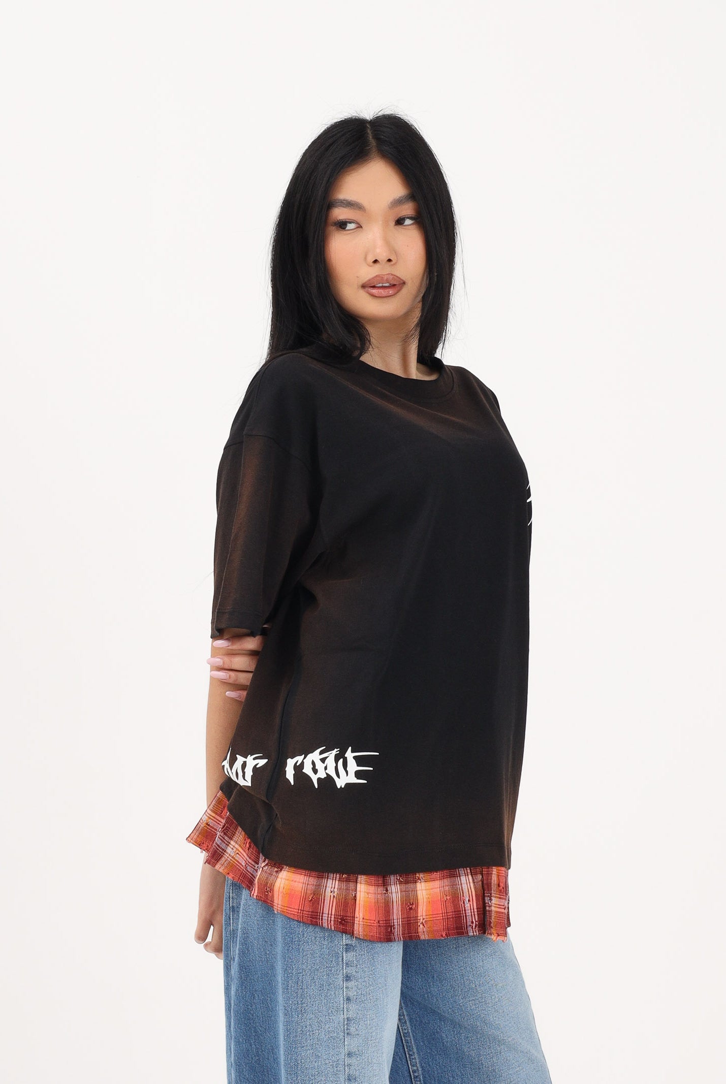 BARROW T-shirt a manica corta nera per uomo e donna con effetto sfumato S6BWUATH022 110 BARROW