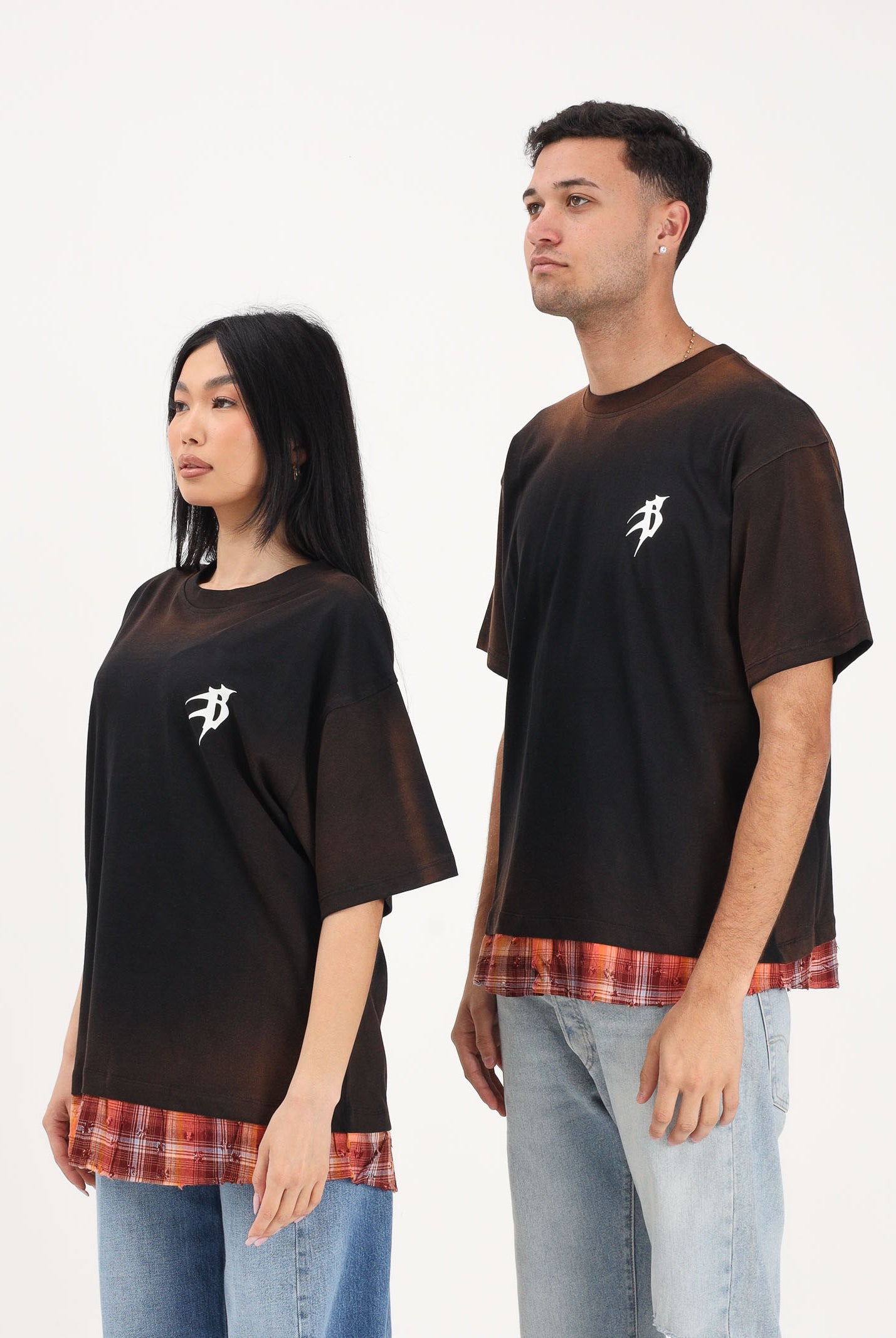 BARROW T-shirt a manica corta nera per uomo e donna con effetto sfumato S6BWUATH022 110 BARROW