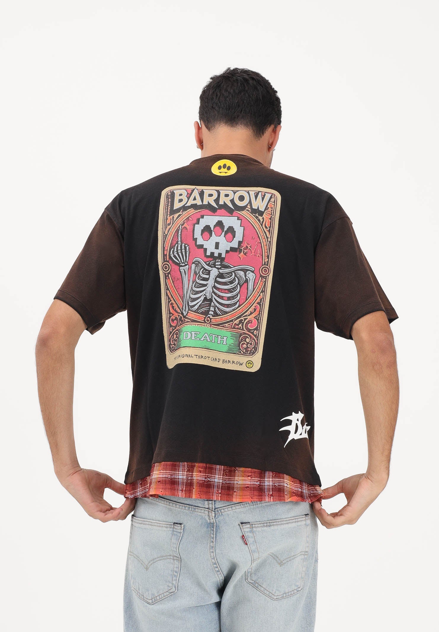 BARROW T-shirt a manica corta nera per uomo e donna con effetto sfumato S6BWUATH022 110 BARROW