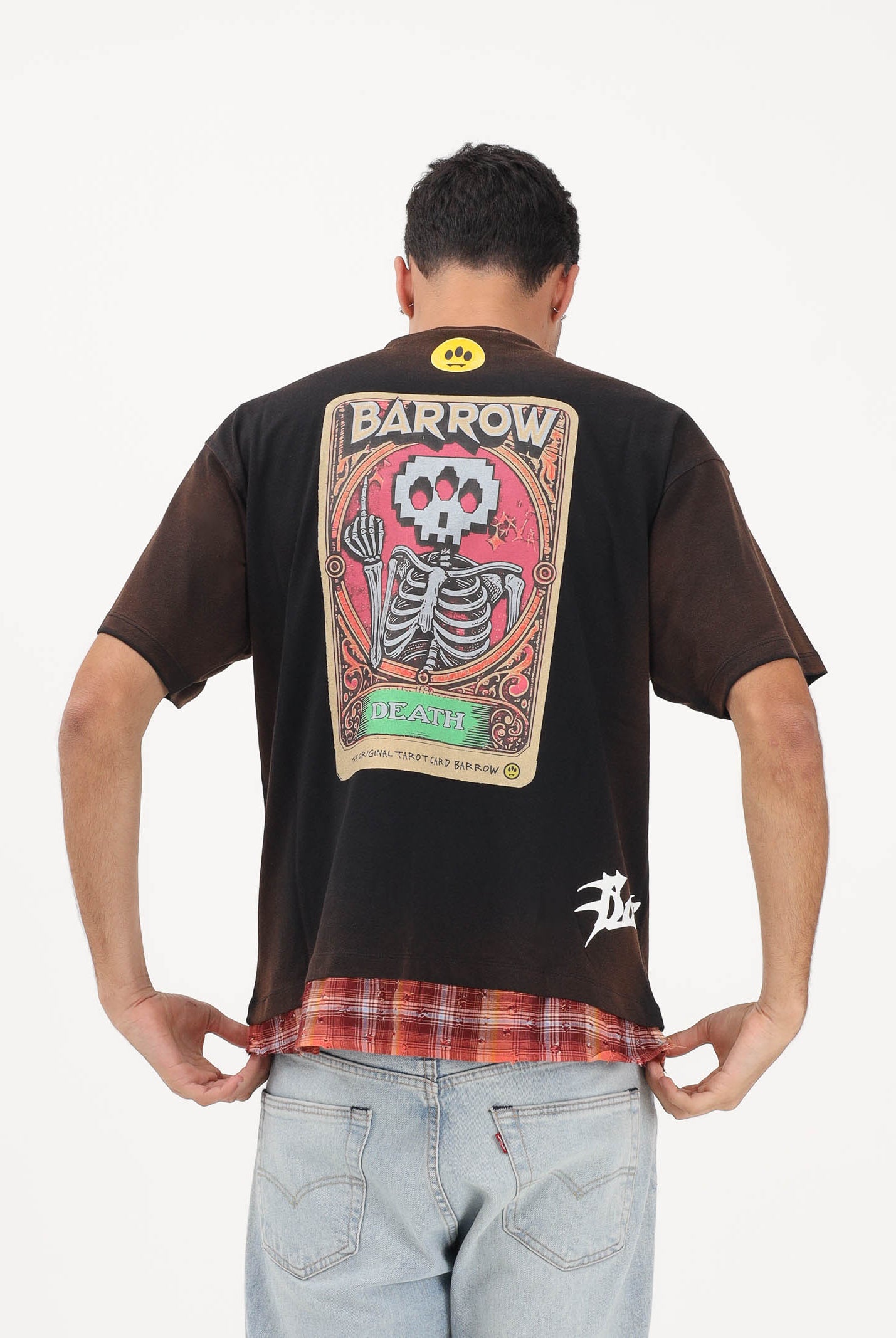 BARROW T-shirt a manica corta nera per uomo e donna con effetto sfumato S6BWUATH022 110 BARROW