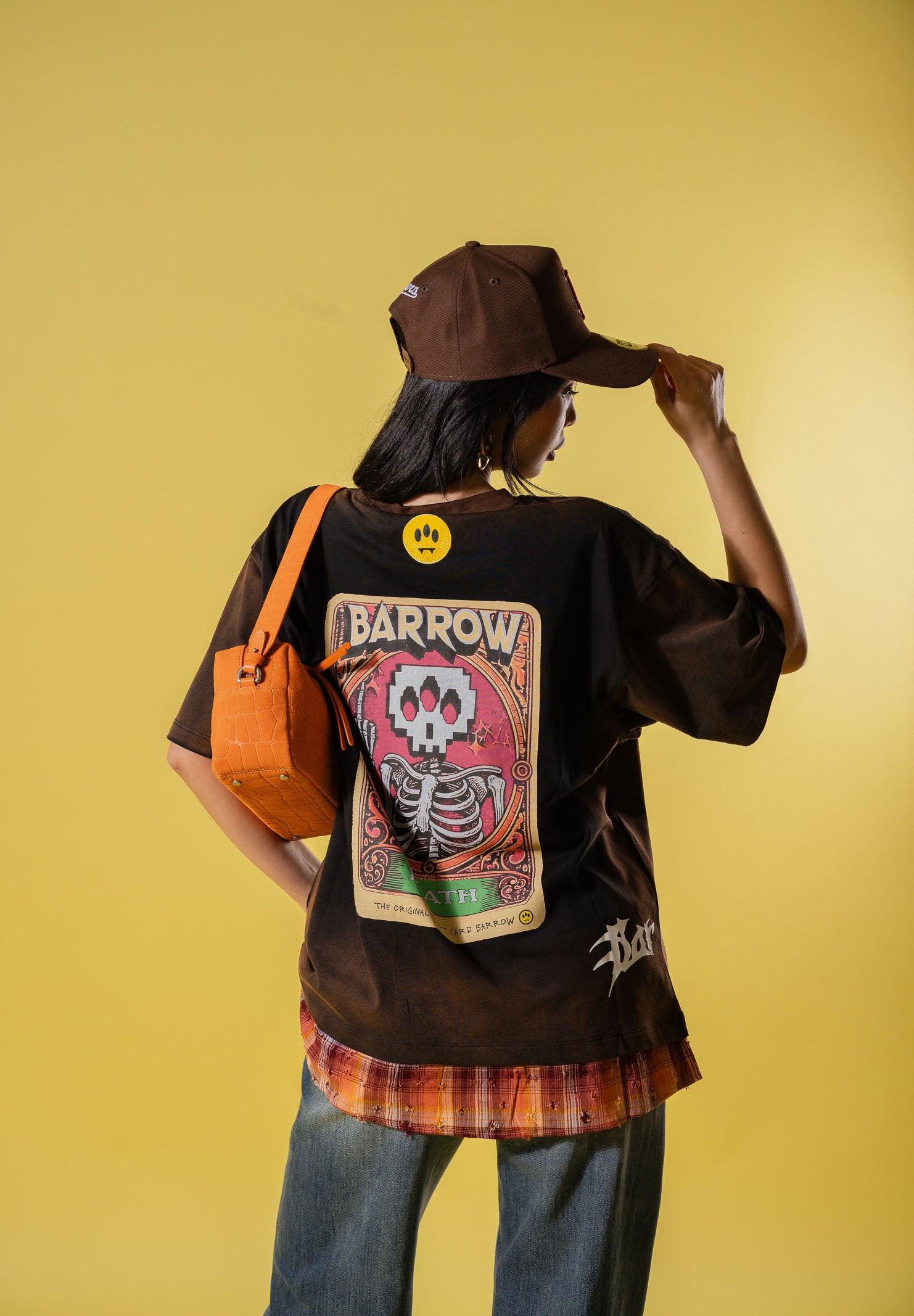 BARROW T-shirt a manica corta nera per uomo e donna con effetto sfumato S6BWUATH022 110 BARROW
