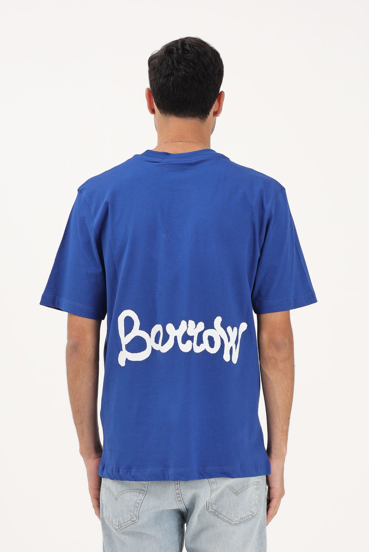 BARROW T-shirt a manica corta blu per uomo e donna con stampa S6BWUATH078 066 BARROW
