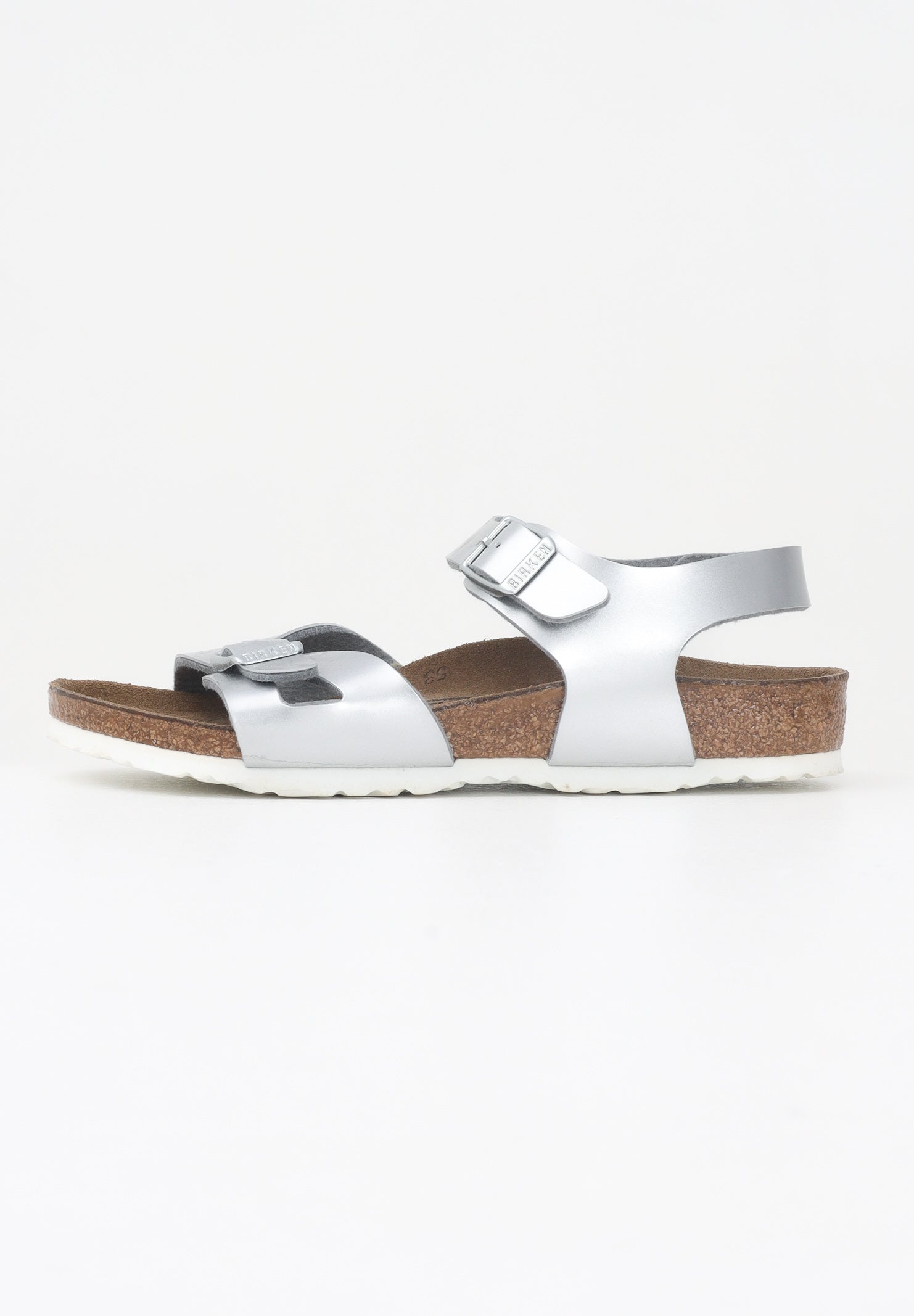 BIRKENSTOCK Sandalo Rio Kids argento da bambina 1012518 . BIRKENSTOCK