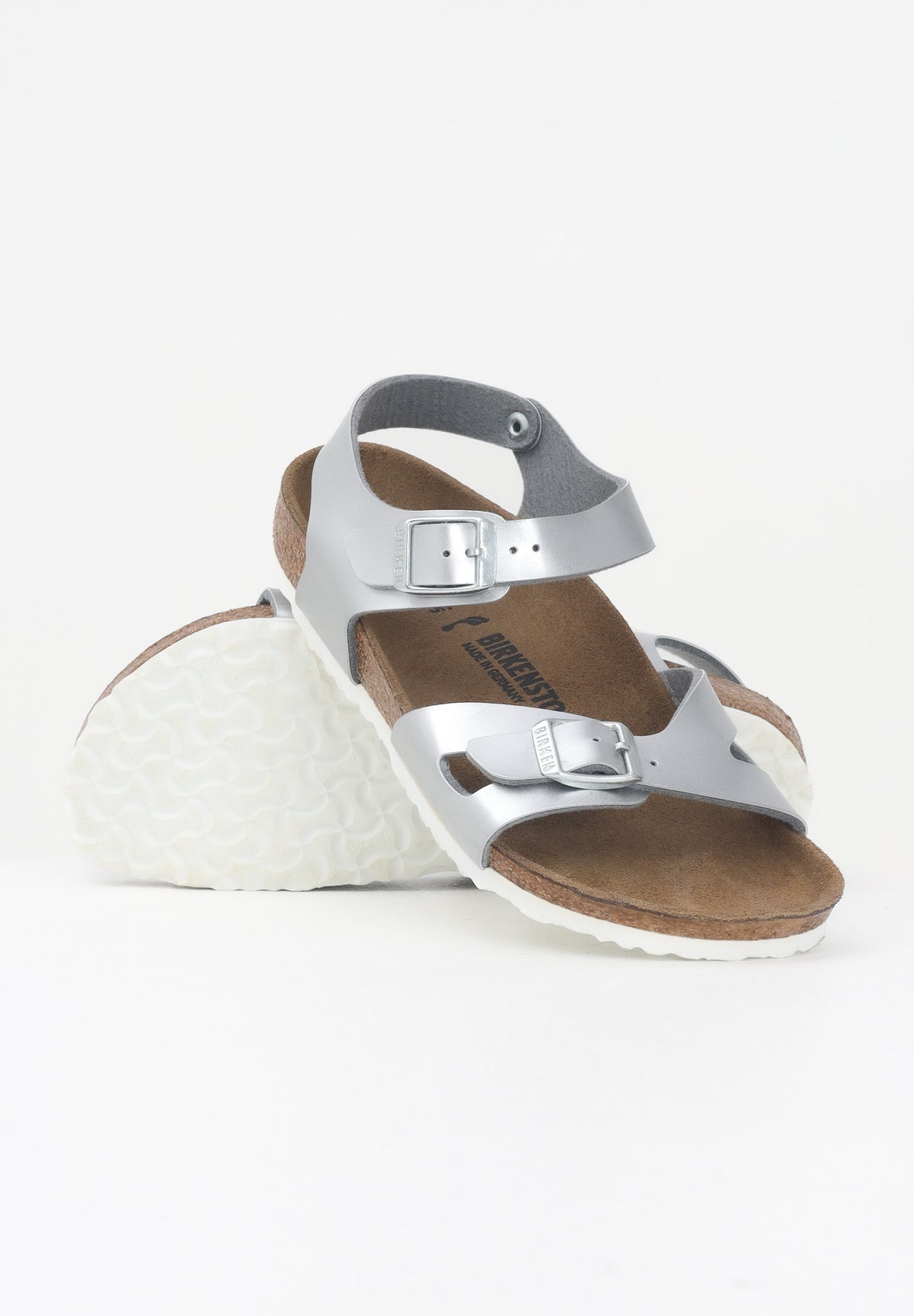 BIRKENSTOCK Sandalo Rio Kids argento da bambina 1012518 . BIRKENSTOCK