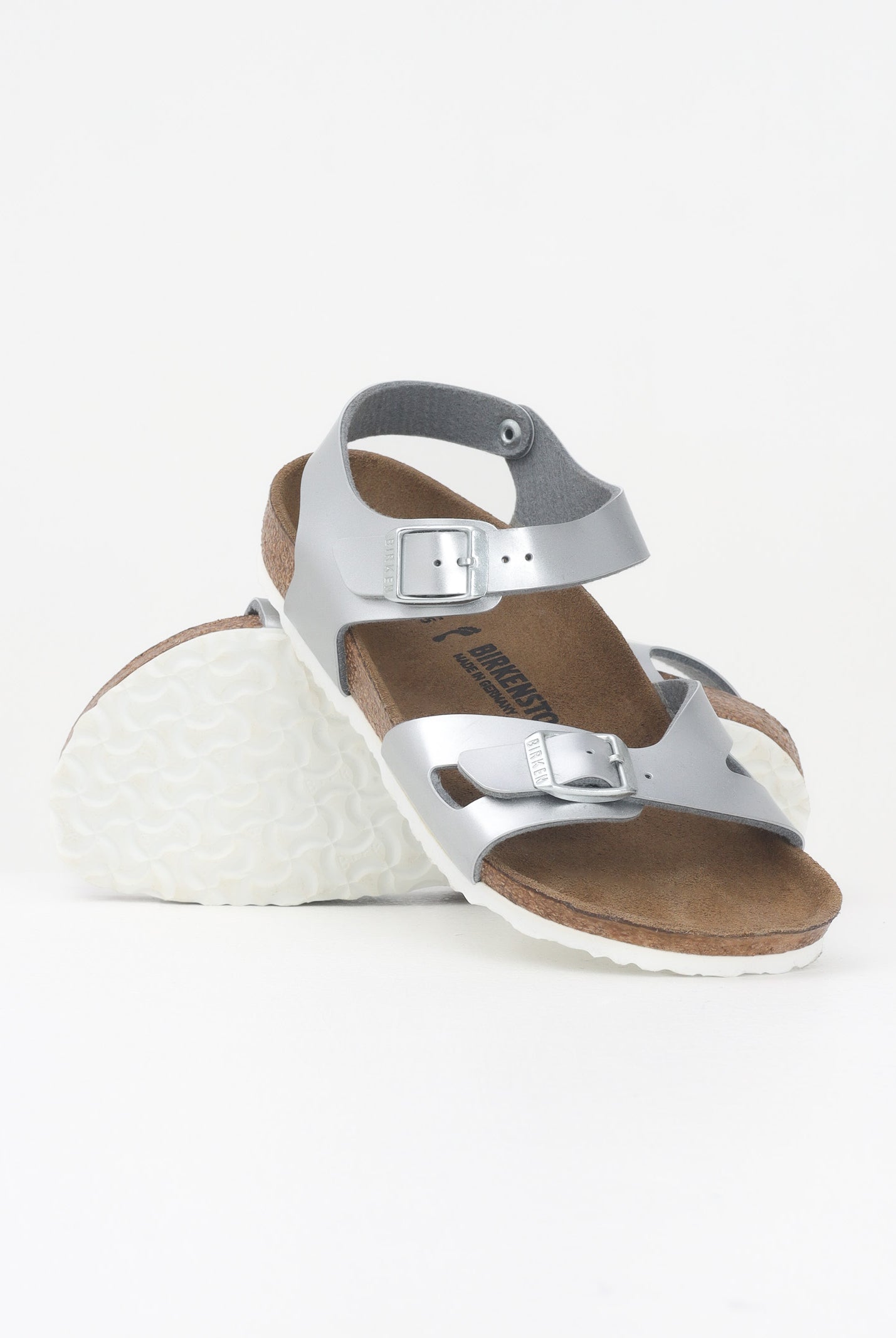 BIRKENSTOCK Sandalo Rio Kids argento da bambina 1012518 . BIRKENSTOCK