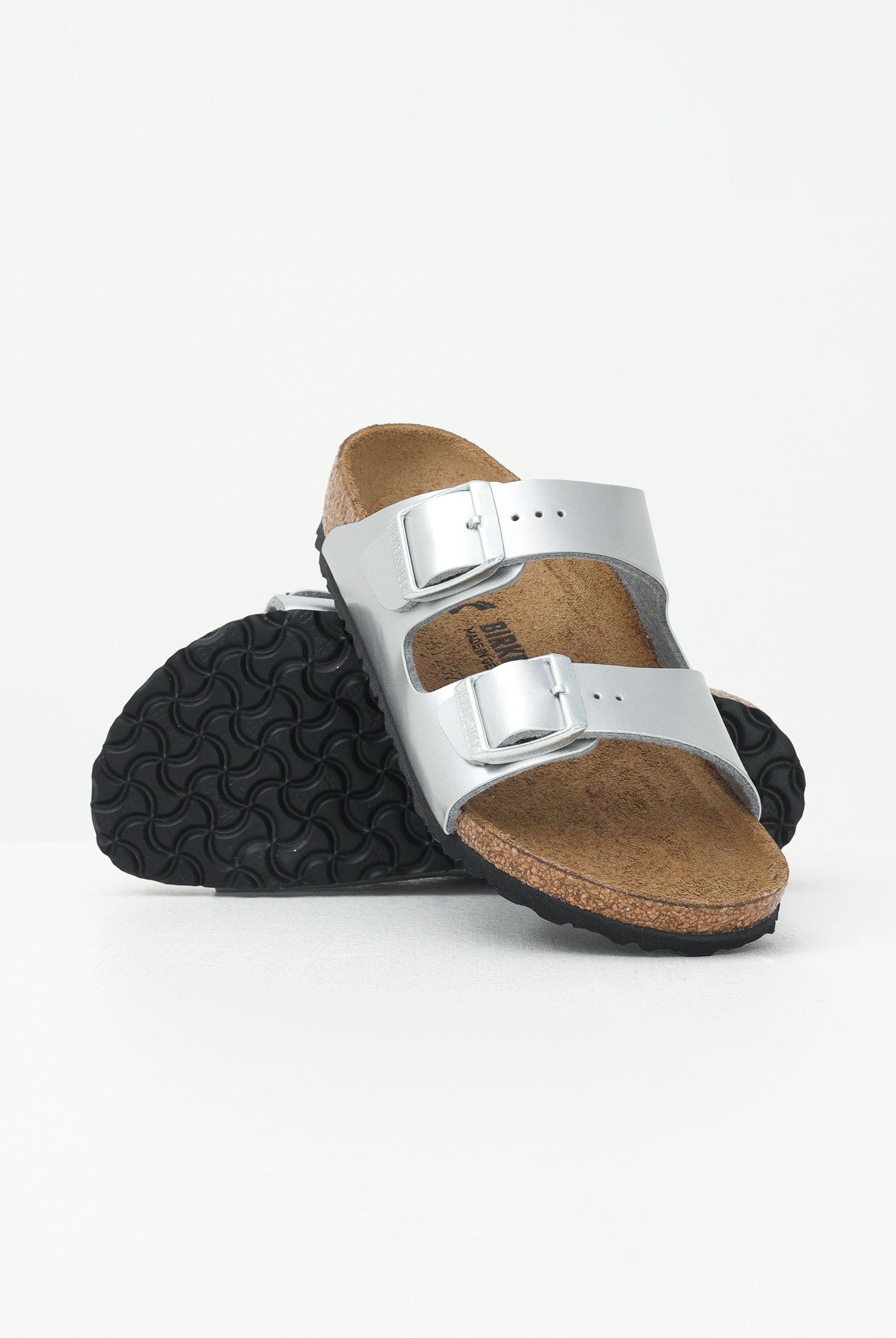 BIRKENSTOCK Ciabatte Arizona argento da bambina 1019400 . BIRKENSTOCK