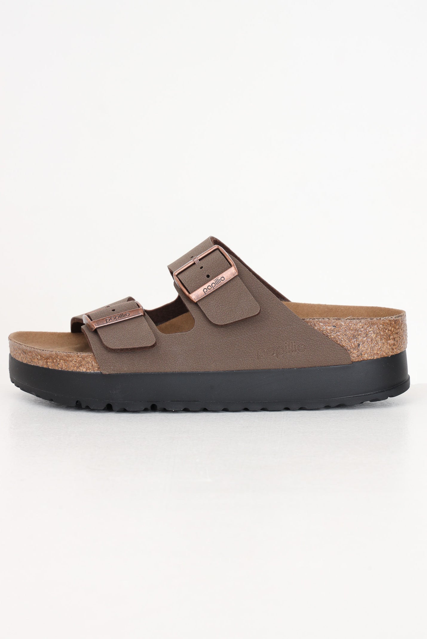 BIRKENSTOCK Sandali Arizona Platform Flex Marrone Donna Con Fibbie Metalliche Dorate 1027417 . BIRKENSTOCK