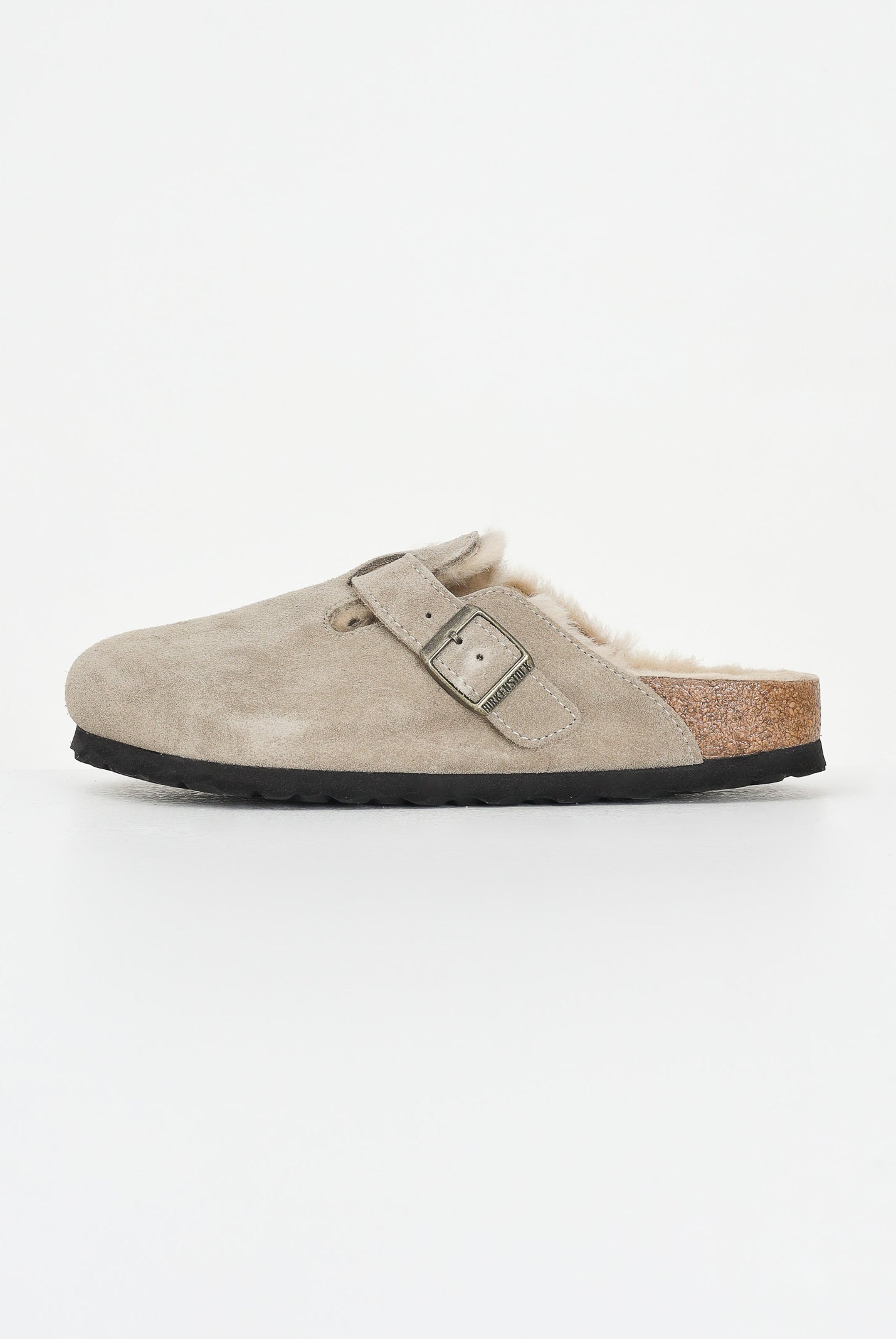 BIRKENSTOCK Ciabatte Boston con pelliccia beige per uomo e donna 1028299 . BIRKENSTOCK