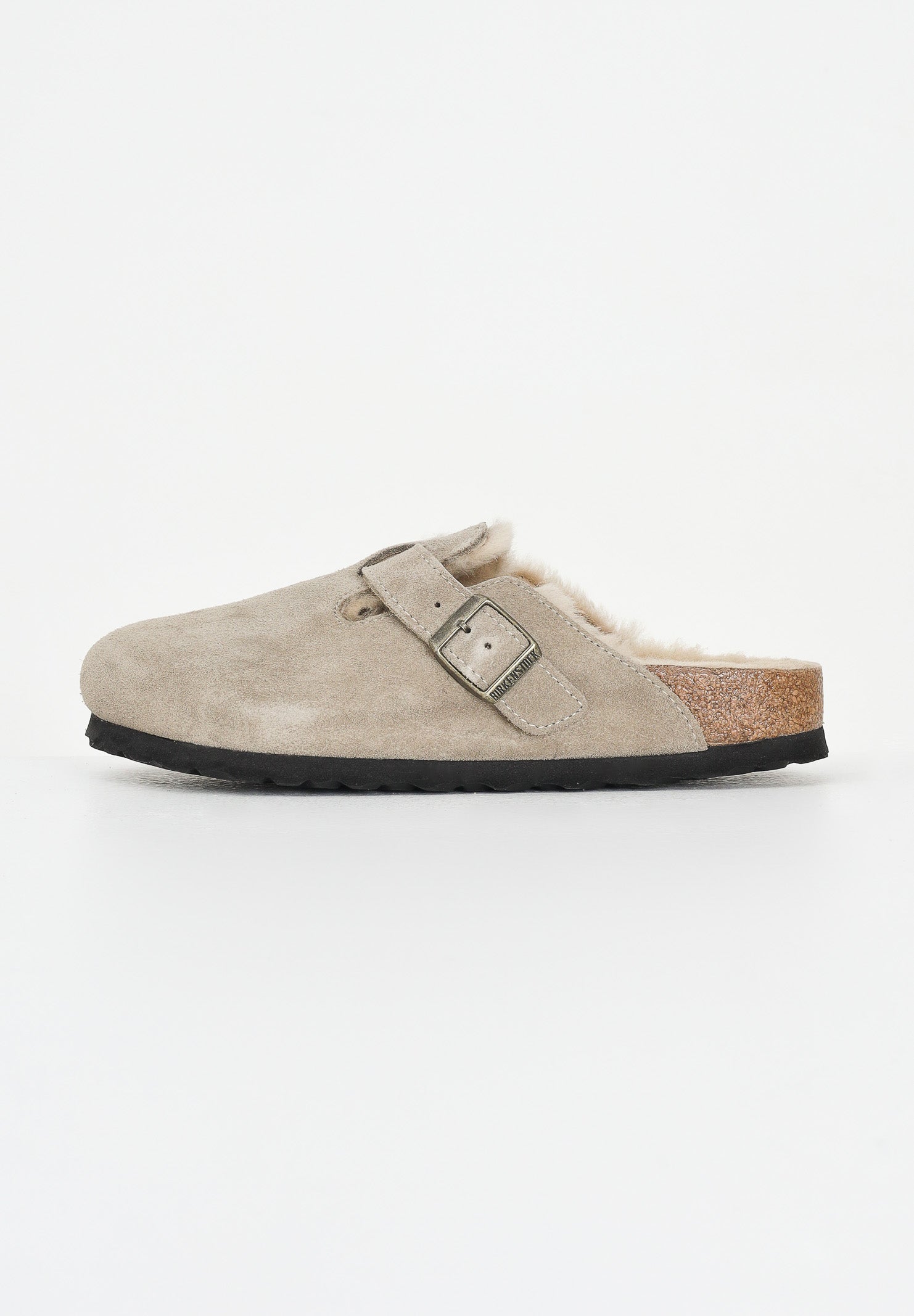 BIRKENSTOCK Ciabatte Boston con pelliccia beige per uomo e donna 1028299 . BIRKENSTOCK