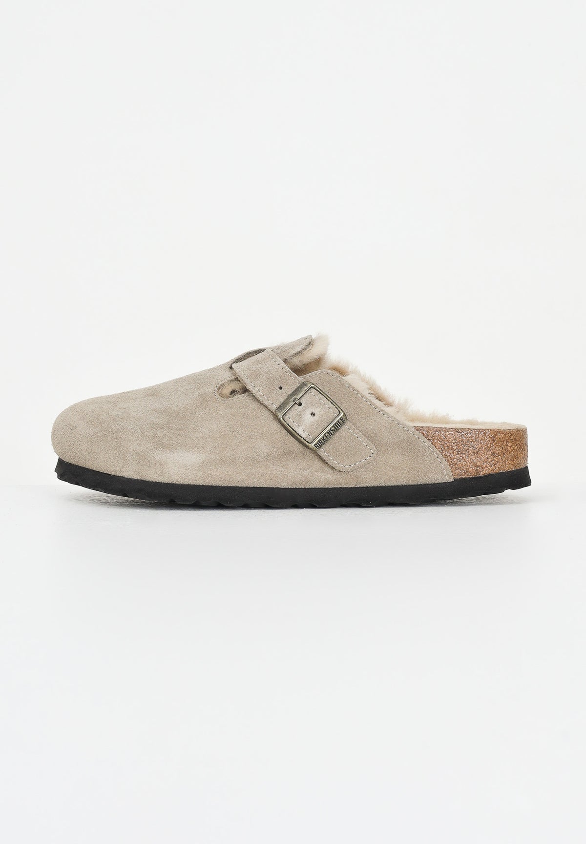 BIRKENSTOCK Ciabatte Boston con pelliccia beige per uomo e donna 1028299 . BIRKENSTOCK