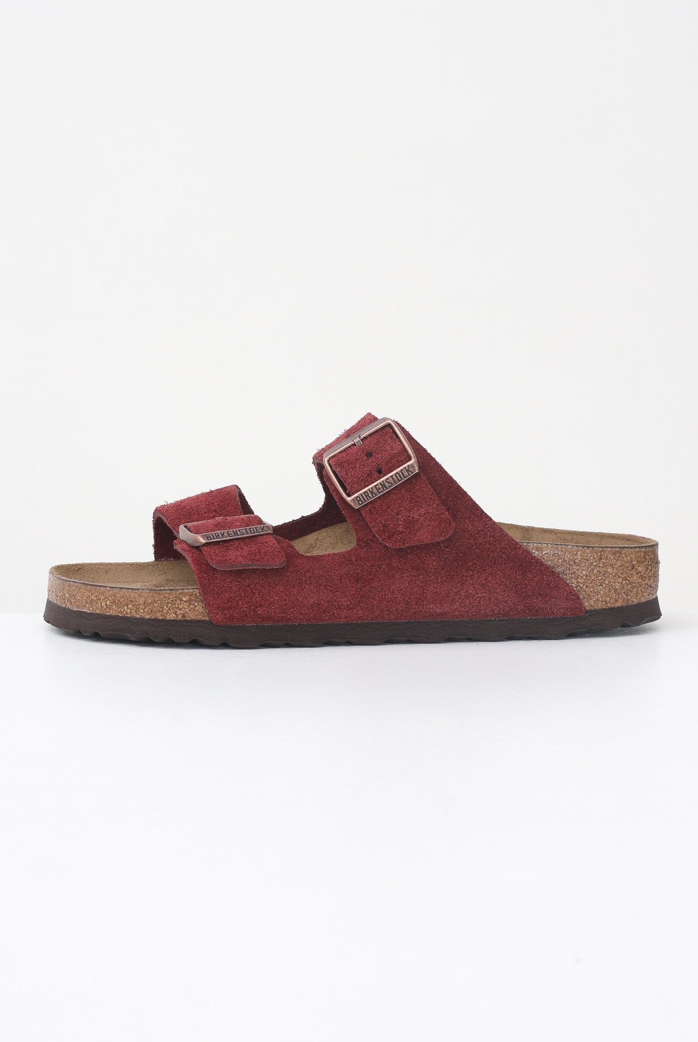 BIRKENSTOCK Ciabatte Arizona in pelle scamosciata bordeaux per uomo e donna 1028331 . BIRKENSTOCK