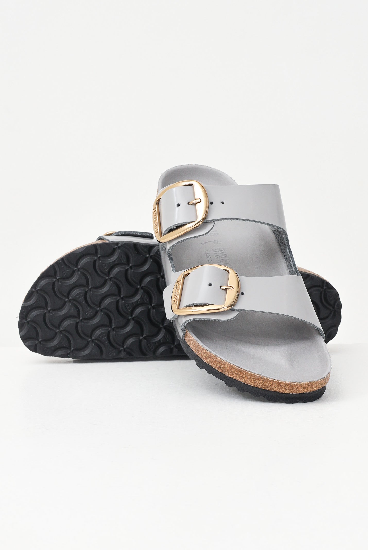 BIRKENSTOCK Ciabatte Arizona Big Buckle grigie da donna 1029391 . BIRKENSTOCK