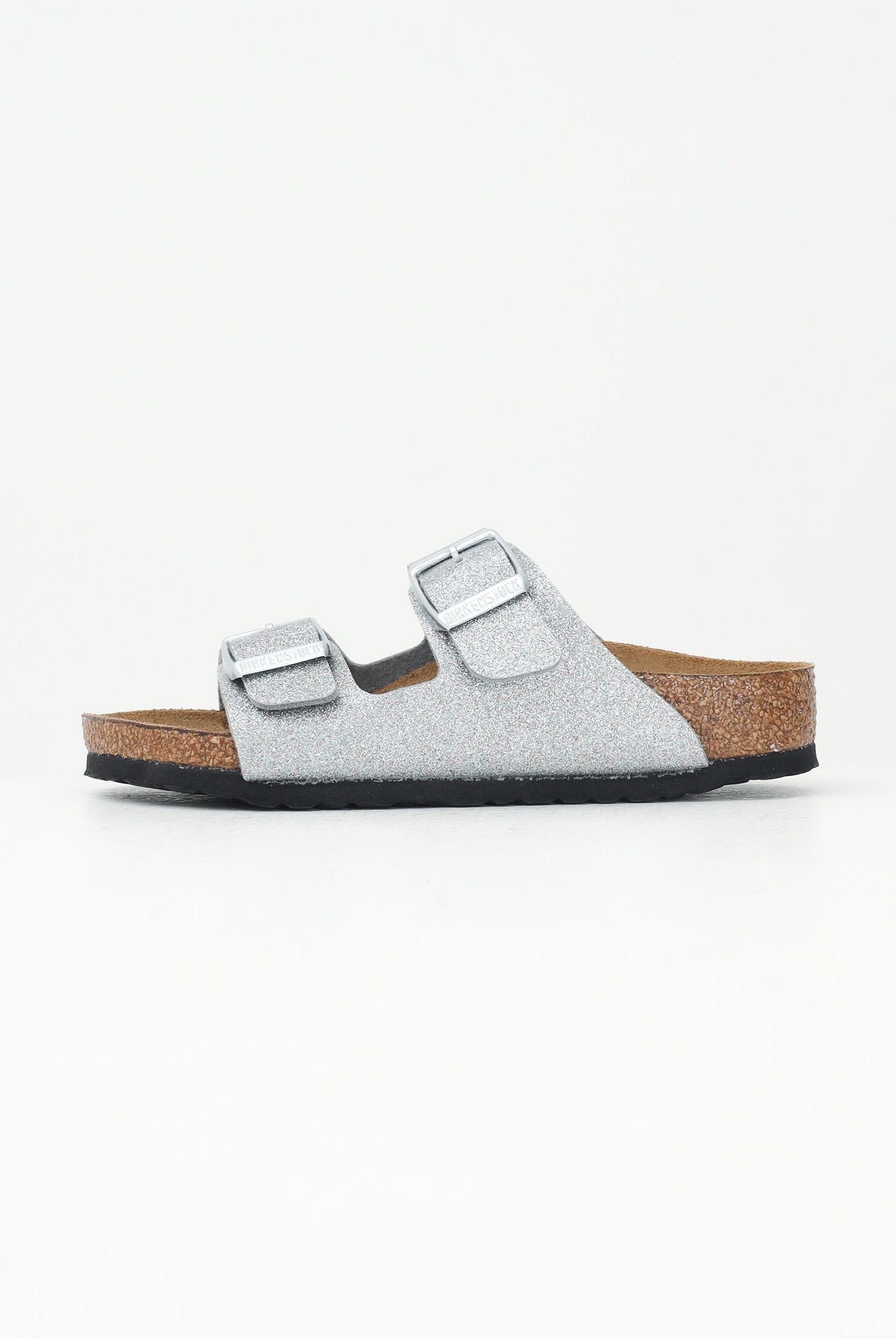 BIRKENSTOCK Ciabatte Arizona argento da bambina con glitter 1029468 . BIRKENSTOCK