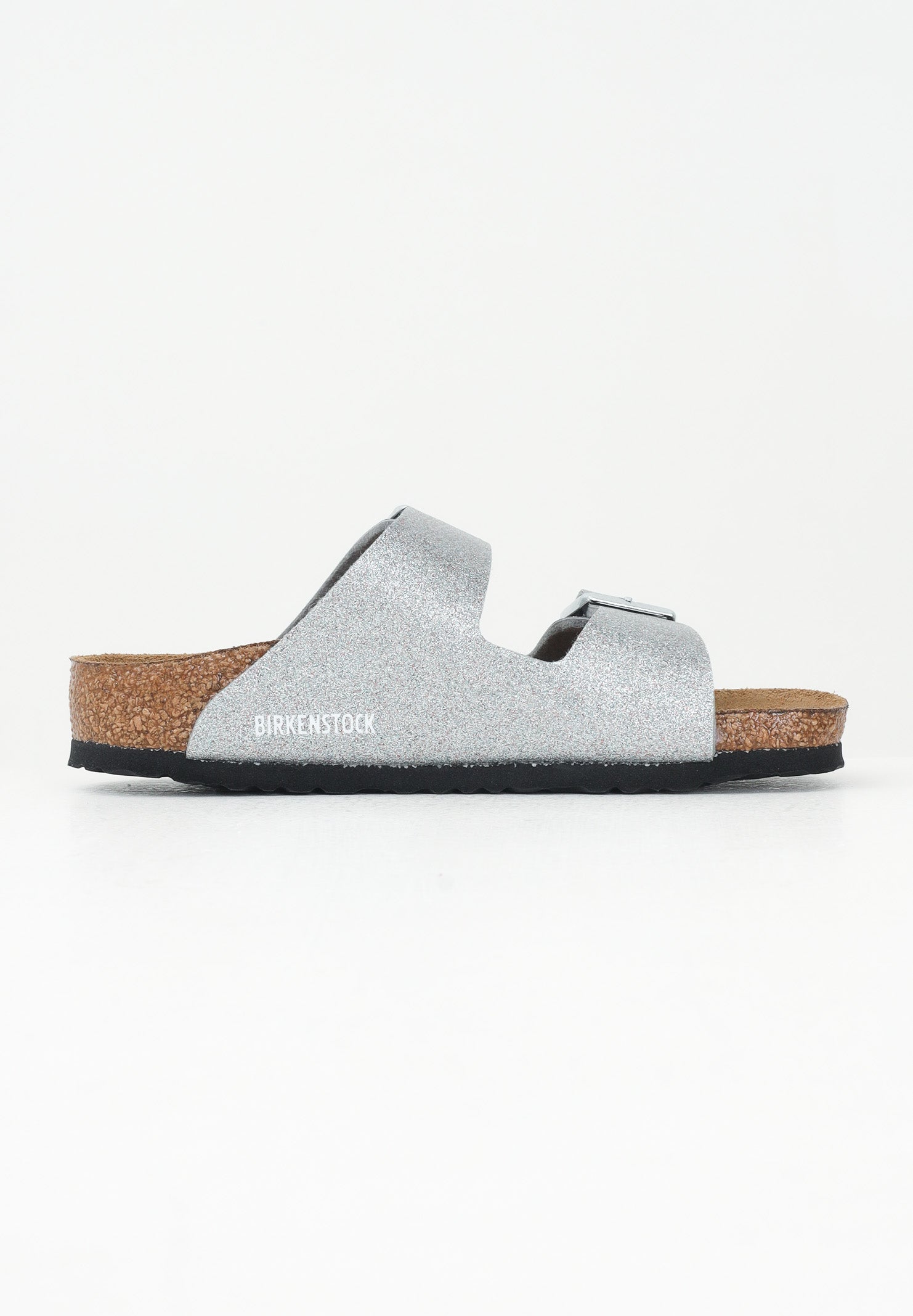 BIRKENSTOCK Ciabatte Arizona argento da bambina con glitter 1029468 . BIRKENSTOCK