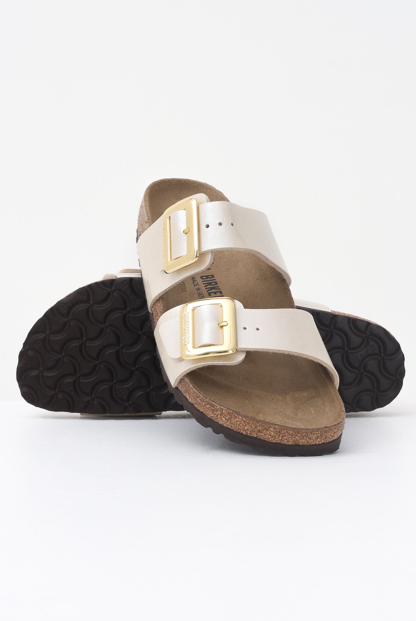 BIRKENSTOCK Ciabatte Sydney Cushion Buckle bianche da donna 1029492 . BIRKENSTOCK