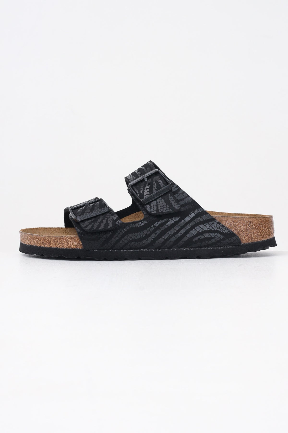 BIRKENSTOCK Ciabatte Arizona nere da donna con tomaia zebrata 1029560 . BIRKENSTOCK
