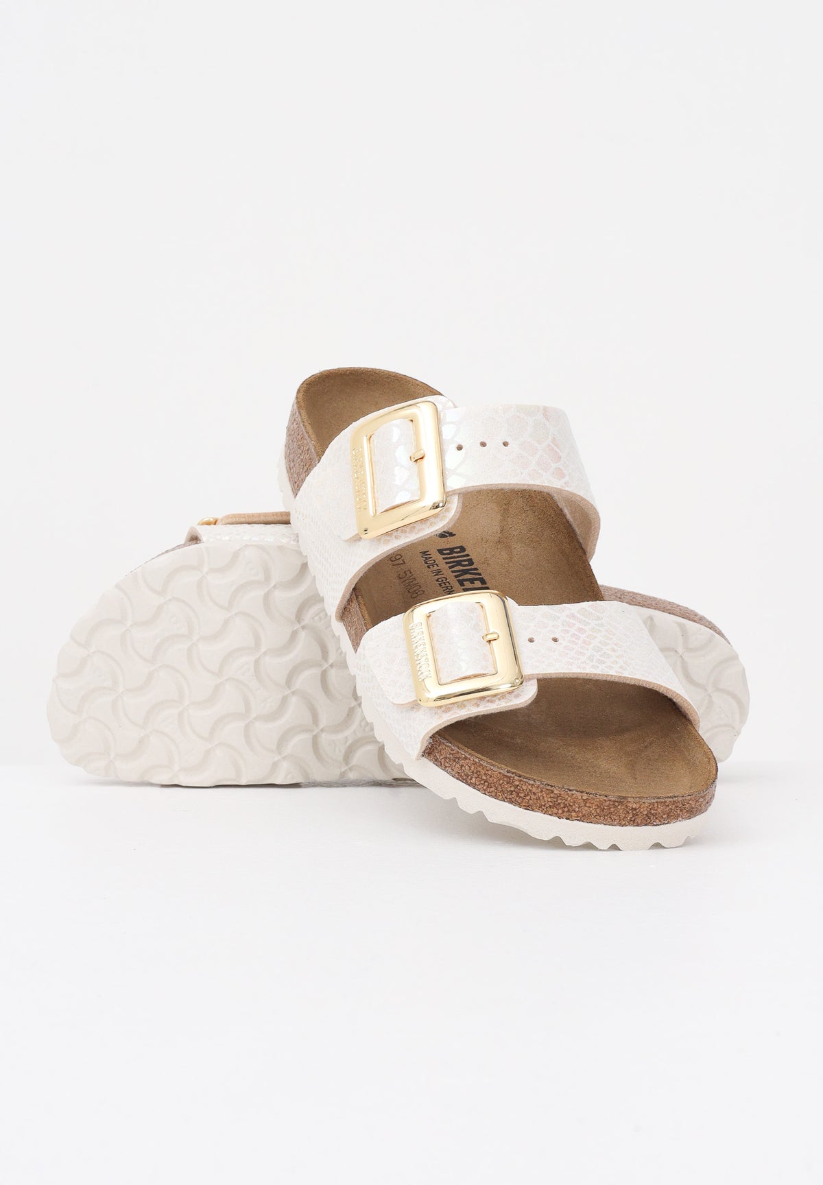 BIRKENSTOCK Ciabatte Sydney Cushion Buckle crema da donna 1030258 . BIRKENSTOCK