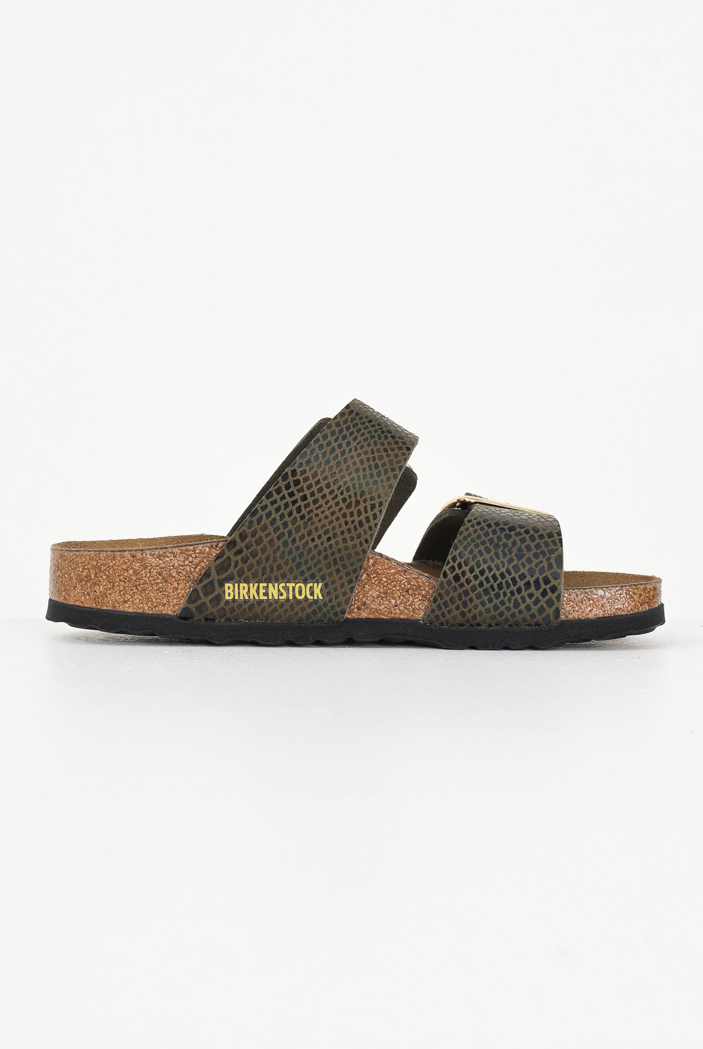 BIRKENSTOCK Ciabatte Sydney Cushion Buckle verde da donna 1030888 . BIRKENSTOCK
