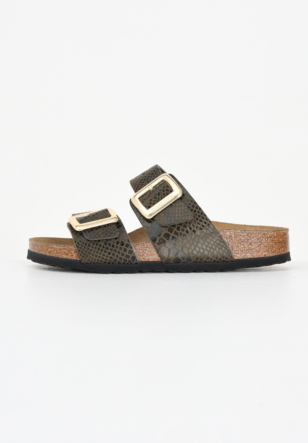 BIRKENSTOCK Ciabatte Sydney Cushion Buckle verde da donna 1030888 . BIRKENSTOCK