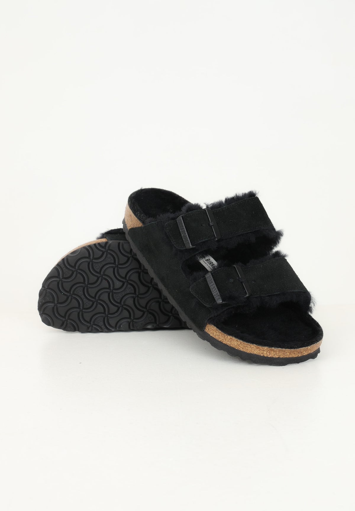 BIRKENSTOCK Ciabatte Arizona Shearling nere per uomo e donna 752663 . BIRKENSTOCK