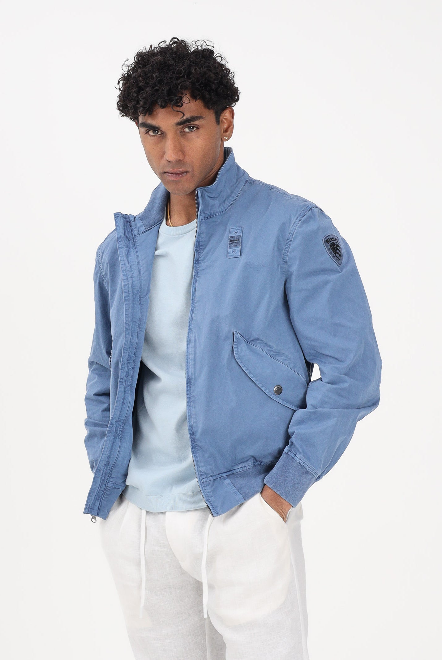 BLAUER Giacca leggera BADGER blu indigo da uomo 26SBLUC04139-007449 890 BLAUER