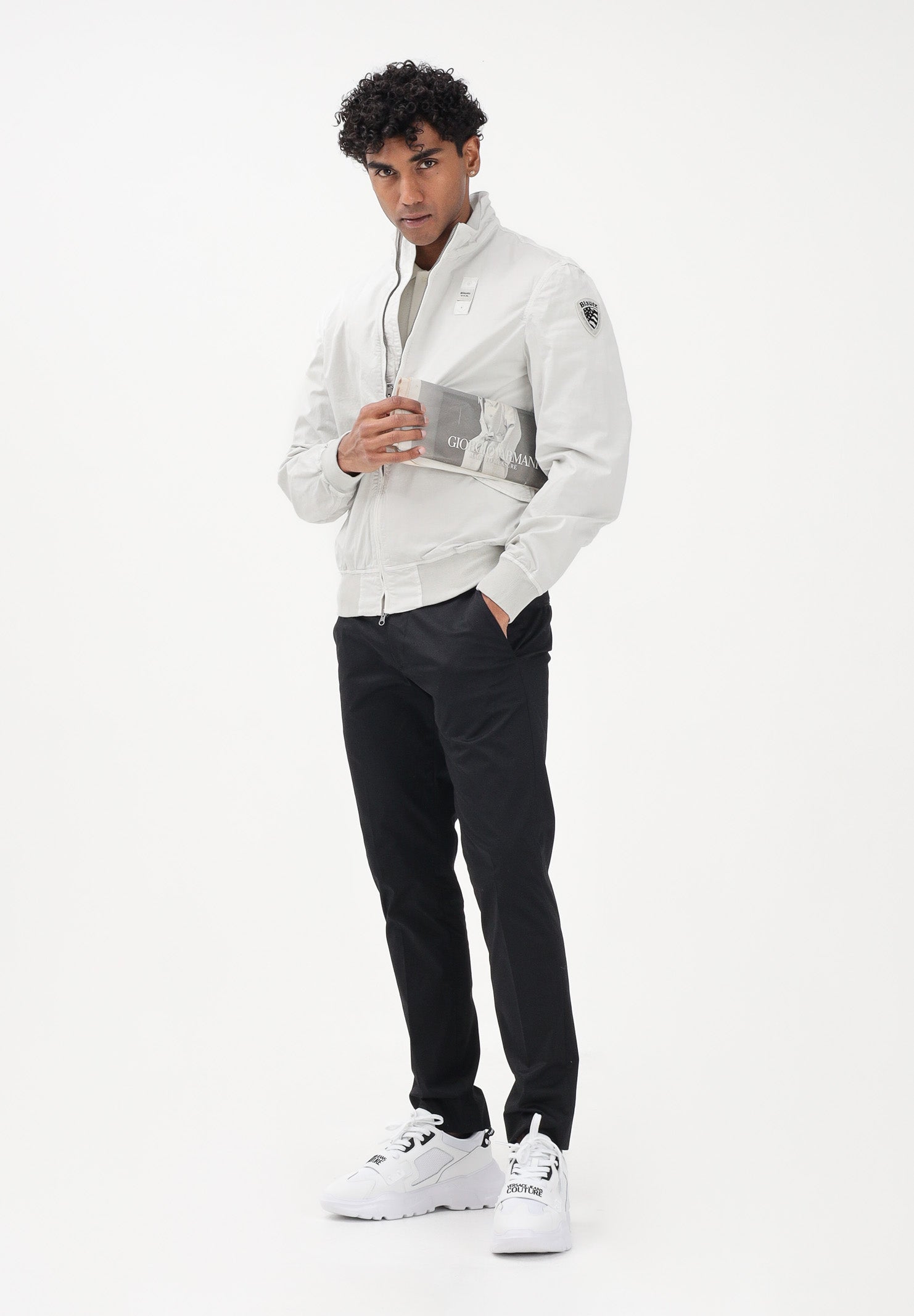 BLAUER Giacca leggera BADGER grigia da uomo 26SBLUC04139-007449 996 BLAUER