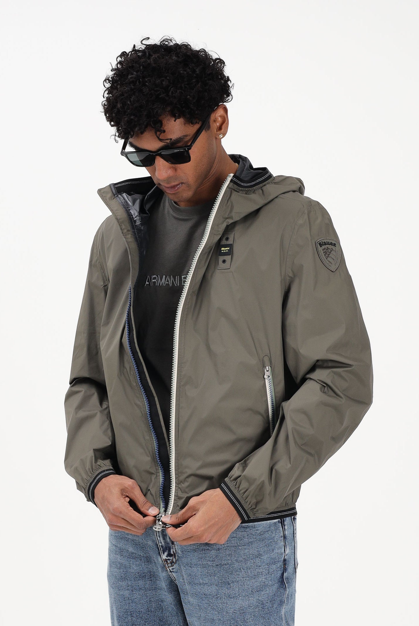BLAUER Giacca a vento DODGE verde militare da uomo 26SBLUC11021-007111 60H BLAUER