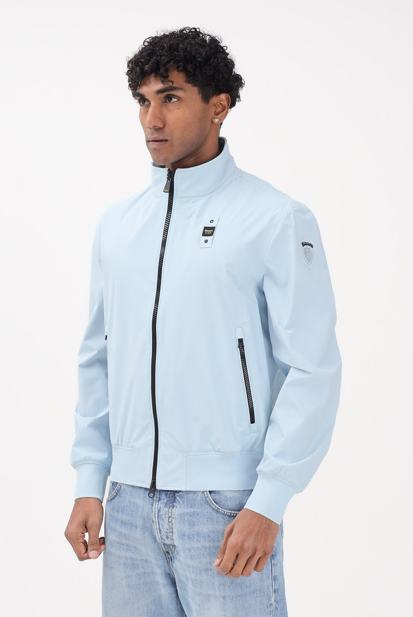 BLAUER Giacca a vento ANSON celeste da uomo 26SBLUC11231-006787 80E BLAUER